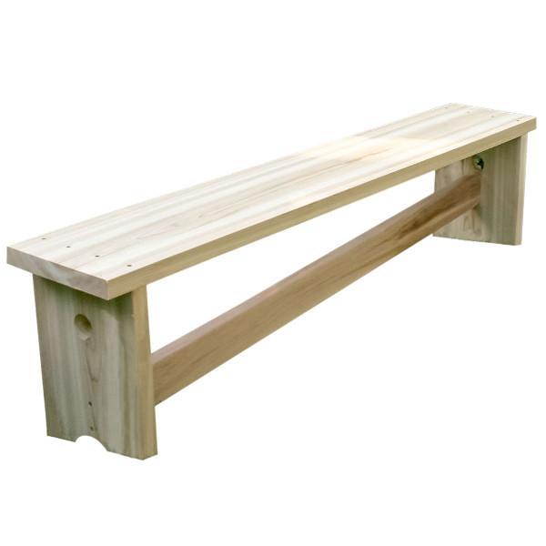 5' Cedar 1800 Traditional Backless Bench with Slant Brace - Outdoor Garden Seating for Patio, Deck, and Porch