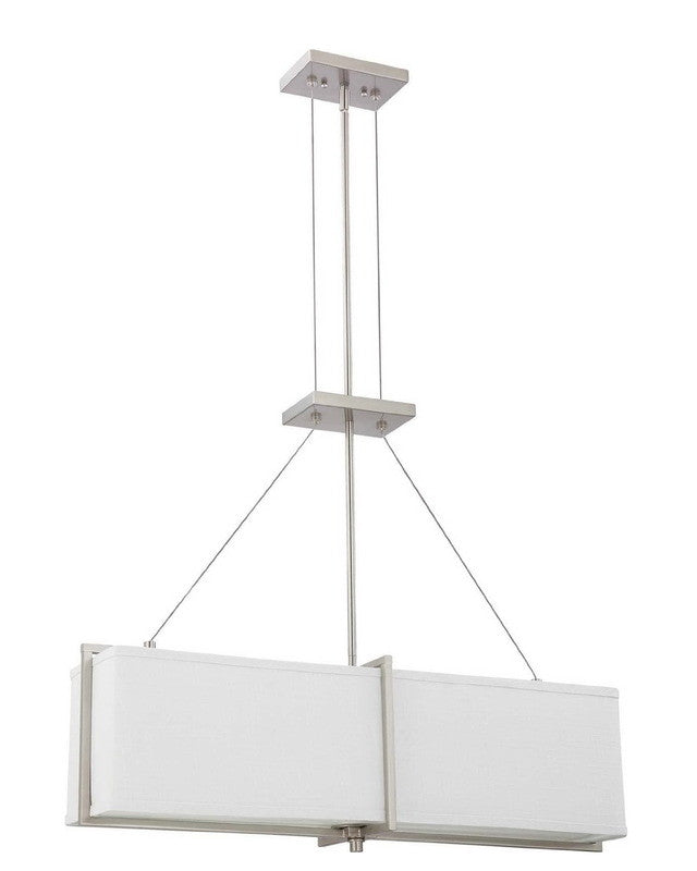 Nuvo Lighting 60 4365 Logan Collection 4-Light Energy Star Certified GU24 Fluorescent Pendant Chandelier - Brushed Nickel Finish for Kitchen Island, Dining Room & Modern Home Lighting