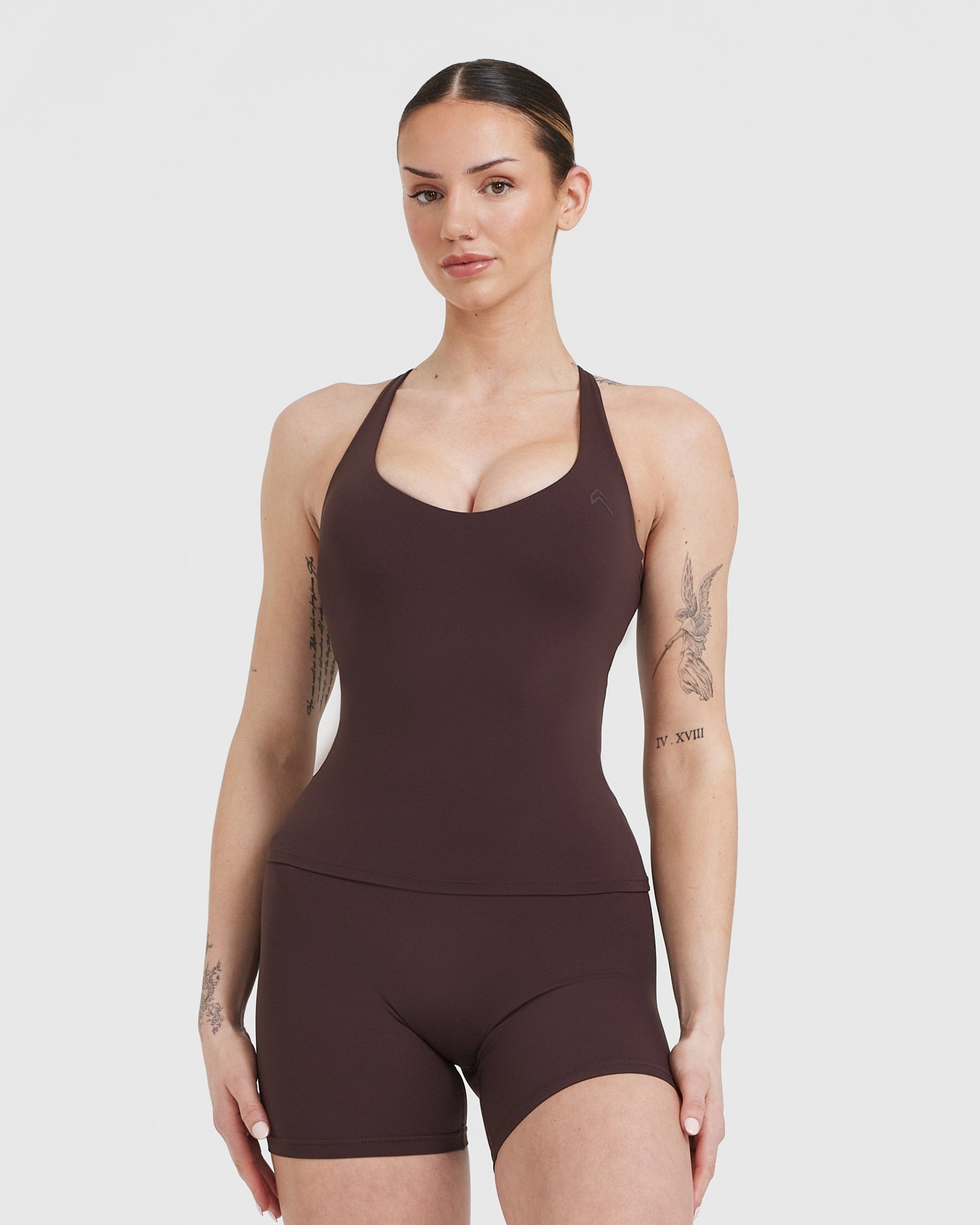 Unified V Neck Cross Back Vest for Women - Plum Brown Color | Stylish Layering Piece for Casual Outfits & Summer Fashion