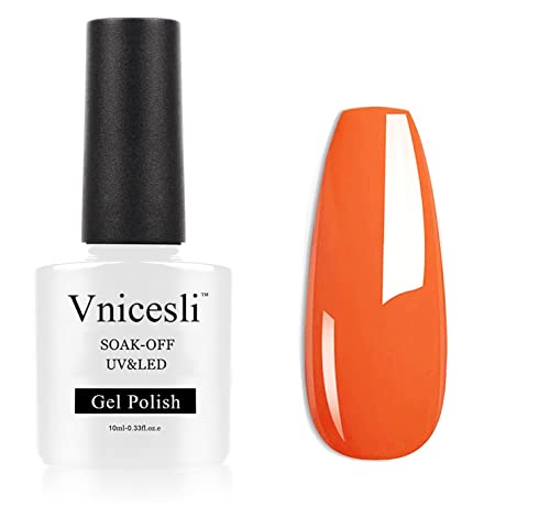Vnicesli Fall Gel Nail Polish - Soak Off LED Gel Polish in Autumn Orange Shade, 10ml Bottle for Salon & DIY Home Manicure | Perfect for Autumn Nail Art, Halloween Designs & Seasonal Manicures
