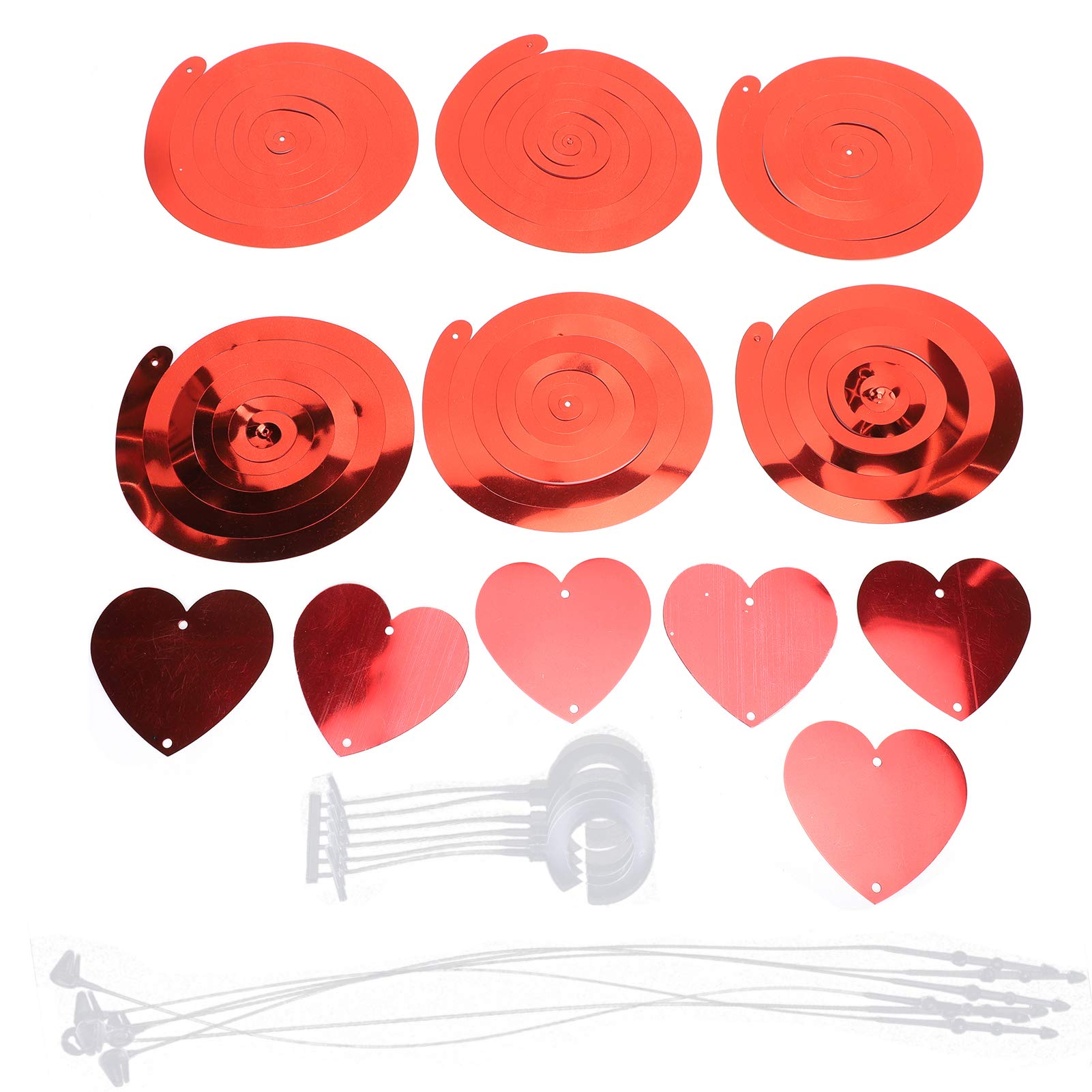 GLOGLOW 3D Foil Heart Swirl Hanging Decorations - Wedding, Party, Baby Shower Ceiling Decor - Heart Shaped Confetti for DIY Crafts & Home Decoration - Artificial Flowers for Romantic Events & Photo Backdrops