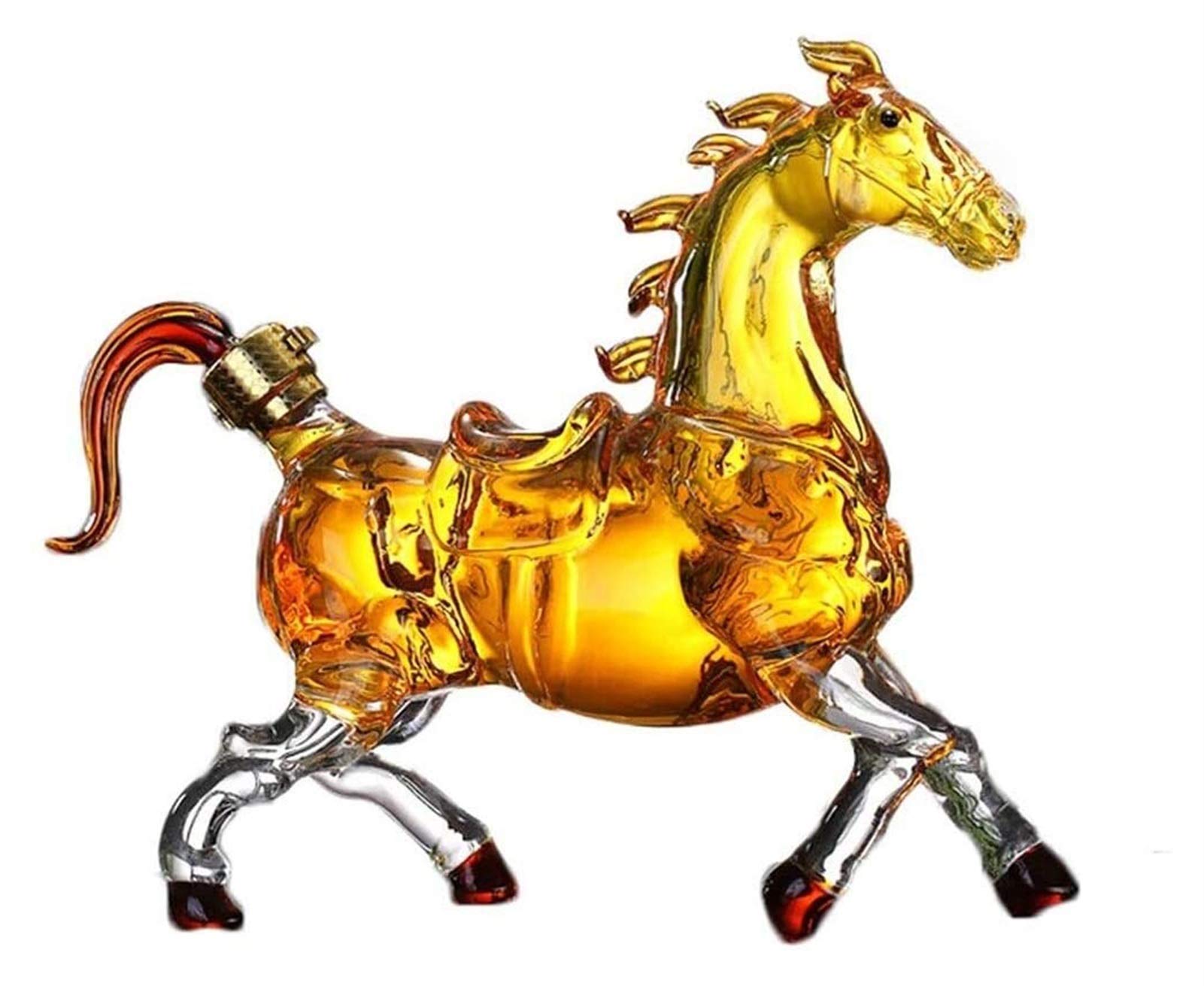 Premium Horse Whiskey Decanter Set - Handcrafted Glass Liquor Aerator for Bourbon, Brandy, Rum & Tequila | Elegant Alcohol Dispenser with 2 Whiskey Glasses | Perfect Gift for Dad, Husband & Whiskey Lovers | Home Bar, Dinner Parties & Special Occasions