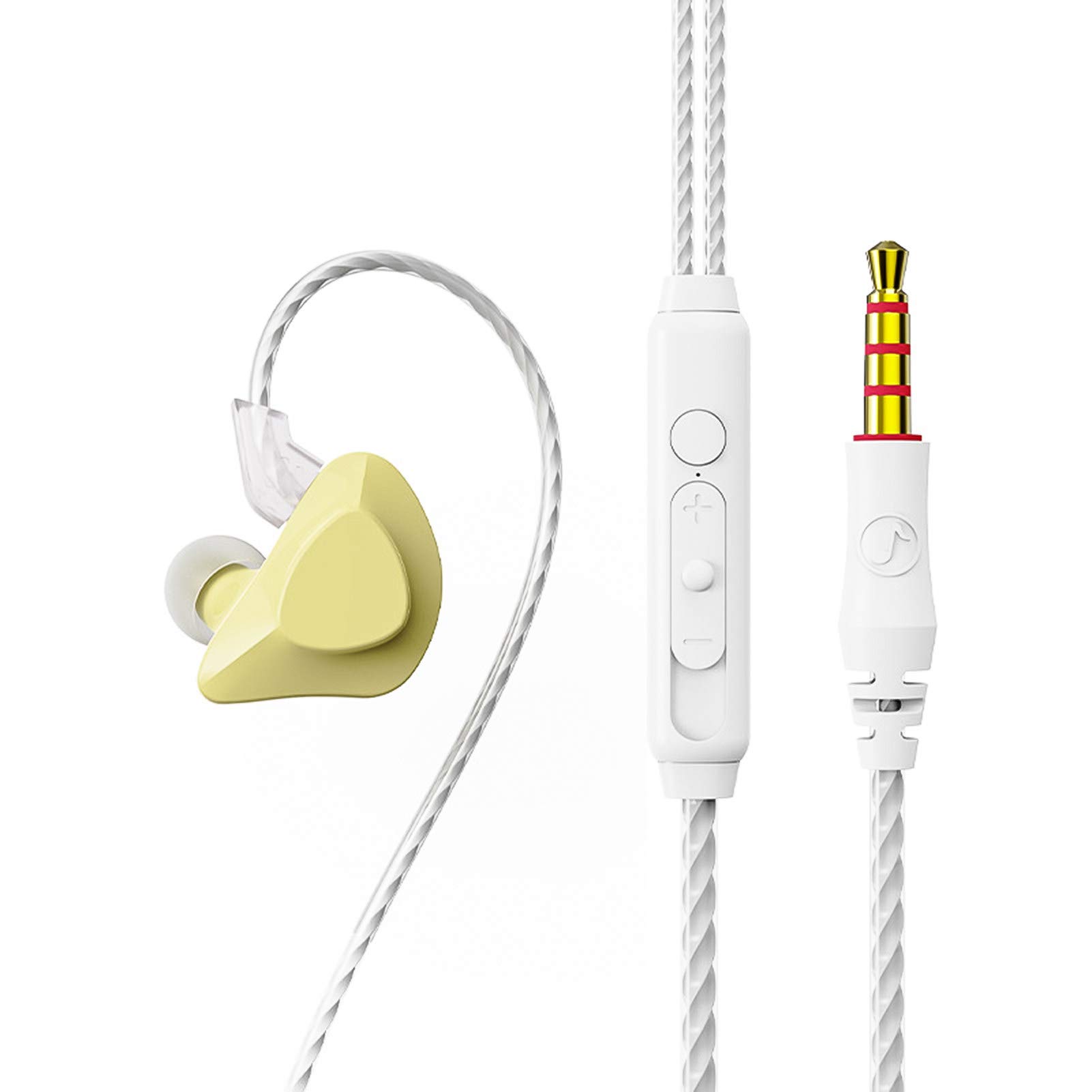 Gaweb T03 Sports Earbuds - Yellow Macaron Bass Headphones for Running & Workouts