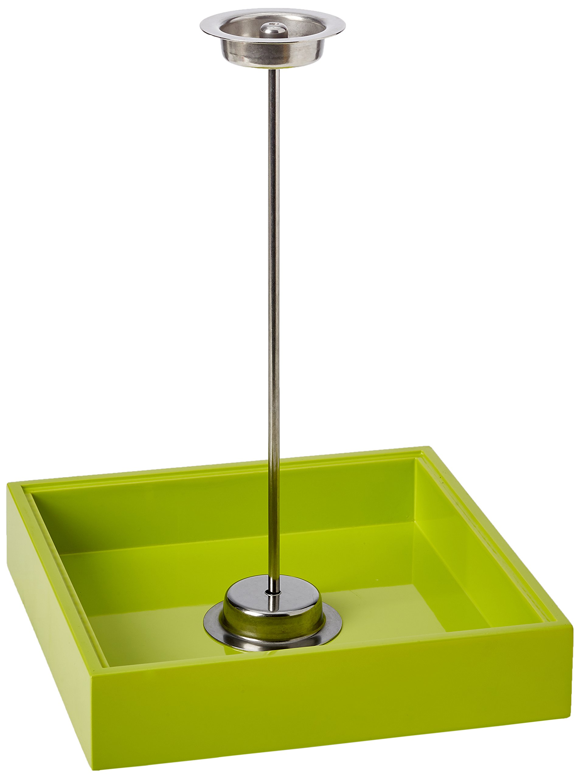 Premium Mepra Paper Towel Holder - Natural Lime Rubber Wood Base with Silver Finish Stand | Easy to Clean & Rustproof | Ideal for Kitchen, Bathroom, or Office (Model 230800L)