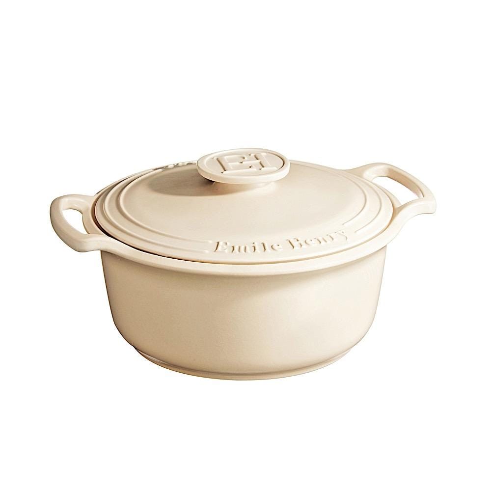 Emile Sublime 4 Qt Dutch Oven & Stewpot - Cream Enameled Cast Iron Cookware for Braising, Baking & Slow Cooking - Perfect for Soups, Stews & Bread Making