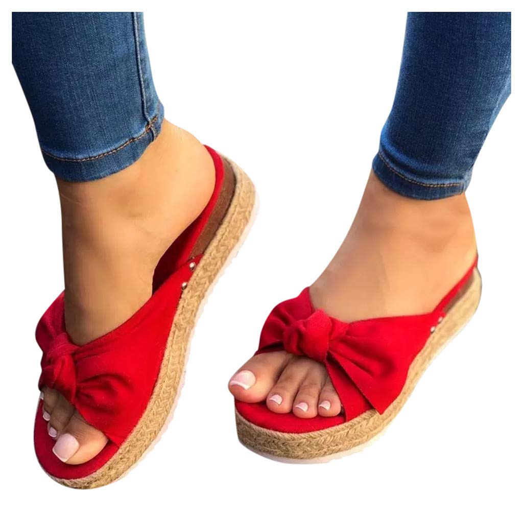 Gloneld Women's Flower Slip-On Platform Sandals - Comfortable Casual Beach Flip Flops for Summer, Poolside, and Vacation Wear