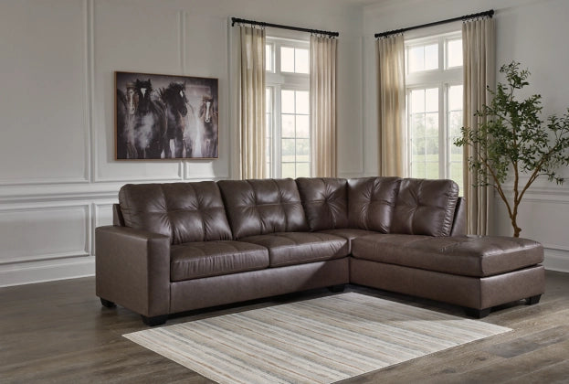 Barlin Mills 2-Piece Sectional Sofa with Chaise Lounge in Umber Brown - Modern Living Room Furniture for Small Spaces & Apartments