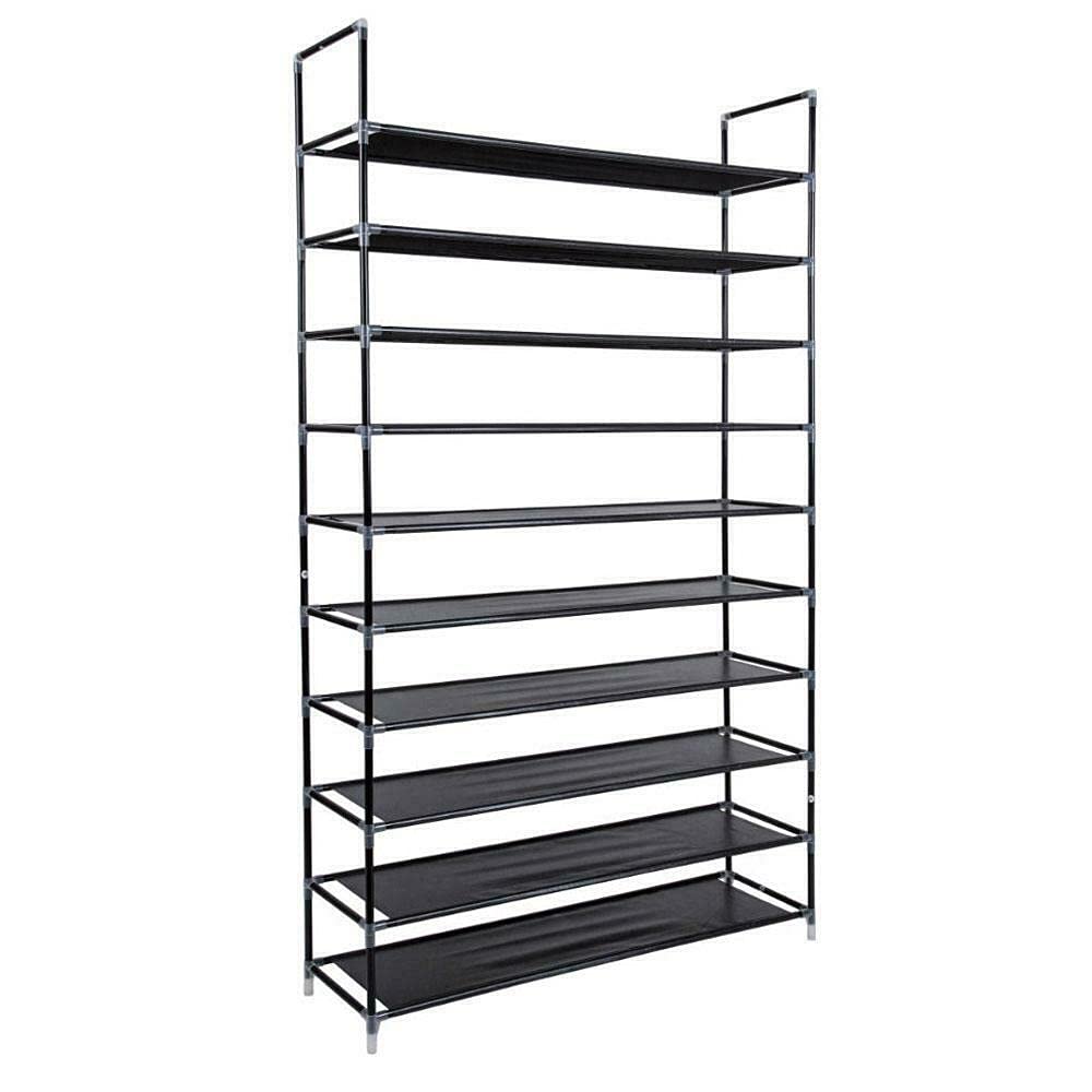 10-Tier Shoe Rack Organizer - Space-Saving Shoe Storage Shelf for Closet & Entryway - Holds 50 Pairs of Shoes - Sturdy Shoe Organizer for Home, Bedroom, Dorm & Apartment - Perfect for Organizing Sneakers, Heels & Boots