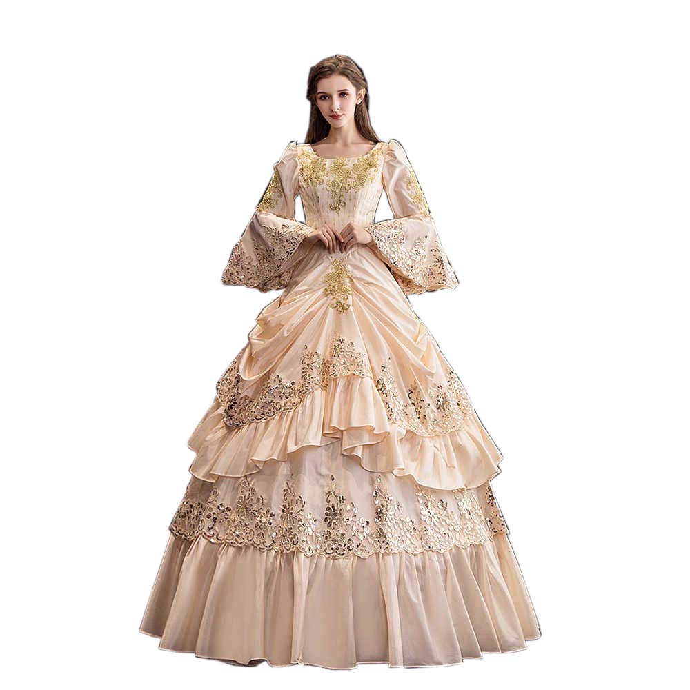 Victorian Rococo Dress - Elegant Medieval Renaissance Costume for Masquerade Balls, Cosplay & Historical Reenactments | KEMAO