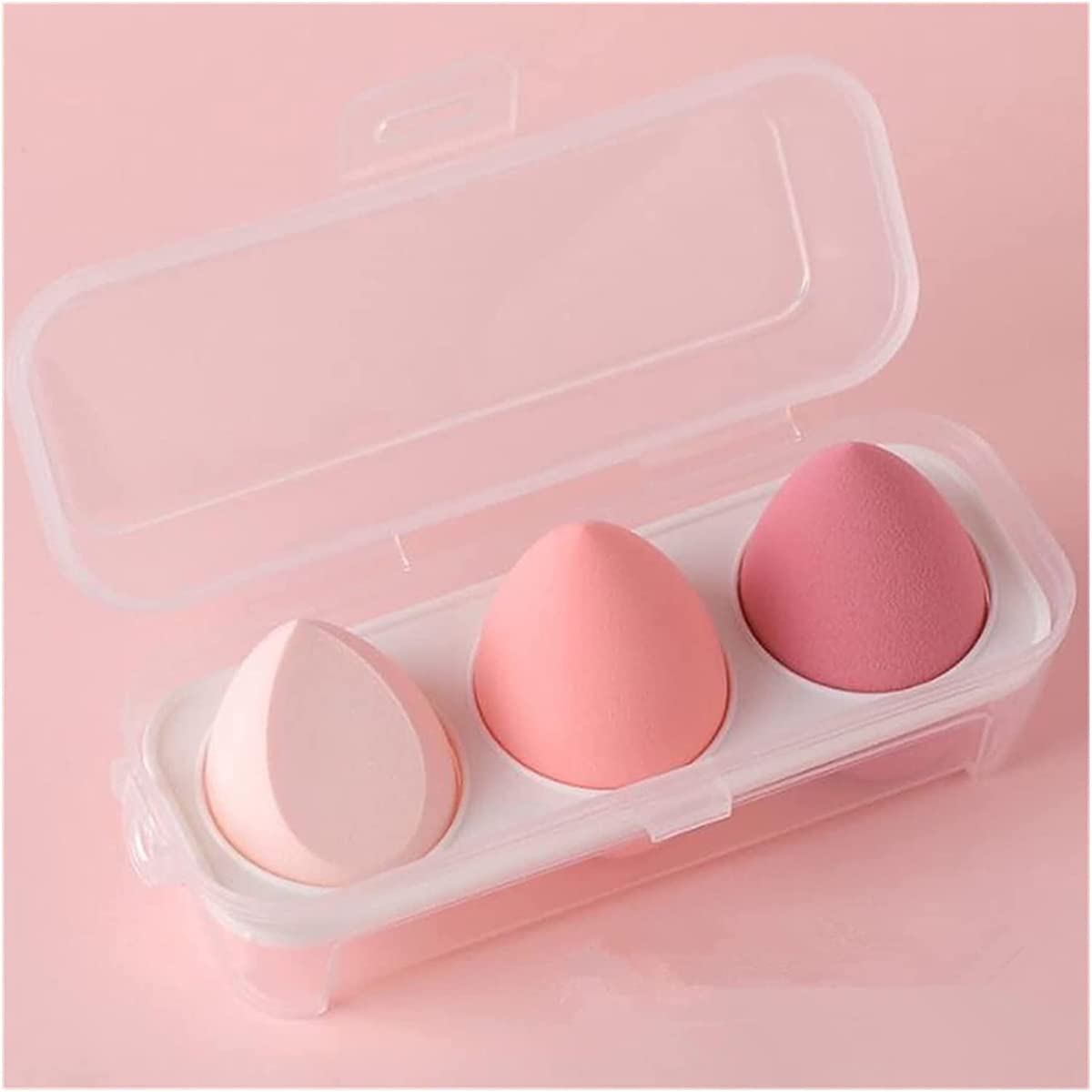 Lenon 3-Piece Makeup Sponge Set with Storage Box - Foundation & Powder Beauty Blender for Flawless Application (Multicolor) | Perfect for Everyday Makeup, Travel & Professional Use