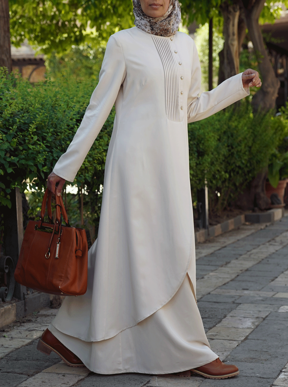 Dyna Abaya 49996 - Modest Islamic Prayer Dress for Women | Elegant Long Sleeve Loose Fit Hijab Dress | Perfect for Prayer, Mosque, Eid & Special Occasions