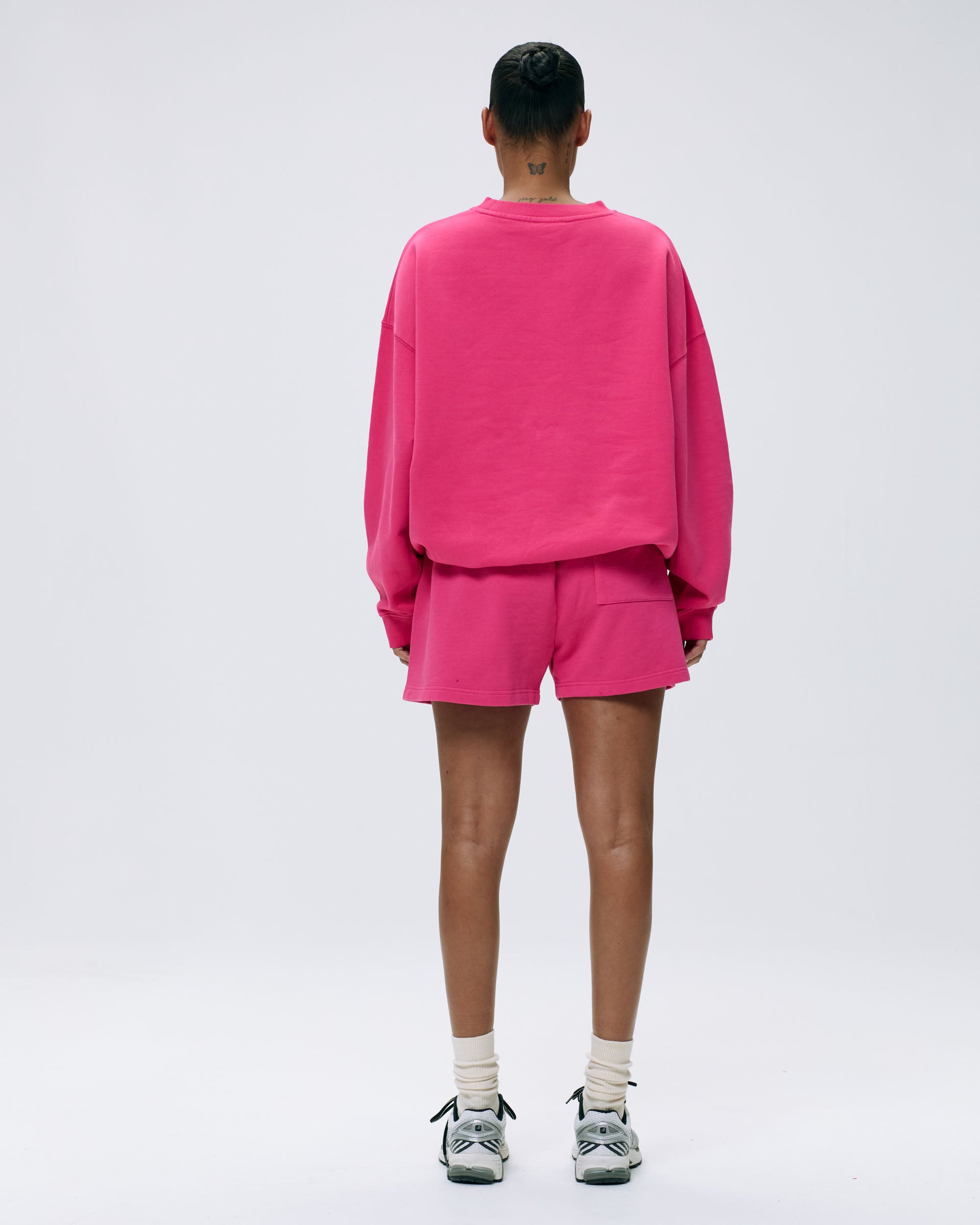 Oversized Vacation Sweatshirt for Women - Hot Pink & Marshmallow White | Cozy Loungewear for Travel, Casual Outings & Relaxing at Home