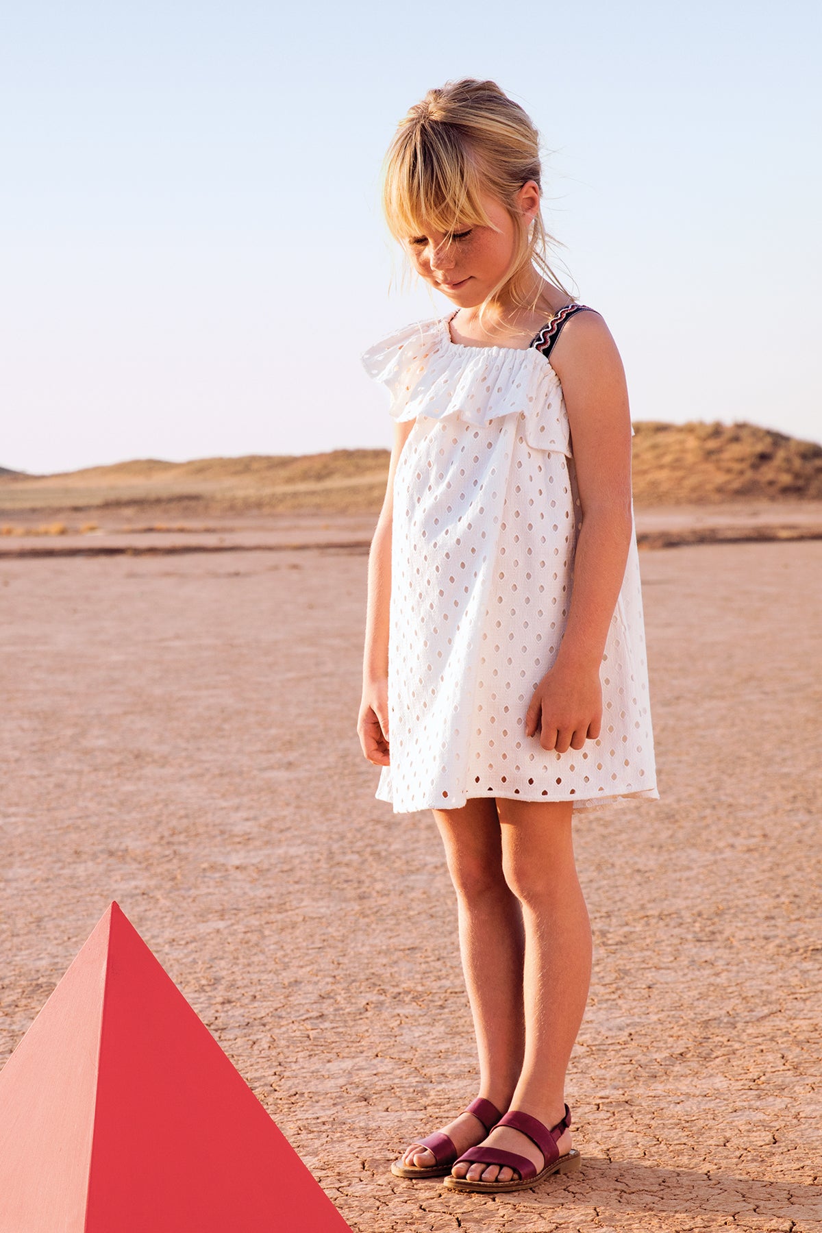 Catimini Girls Cotton Eyelet Dress - Floral Embroidery Summer Dress for Toddlers & Kids - Perfect for Parties, Photos & Special Occasions