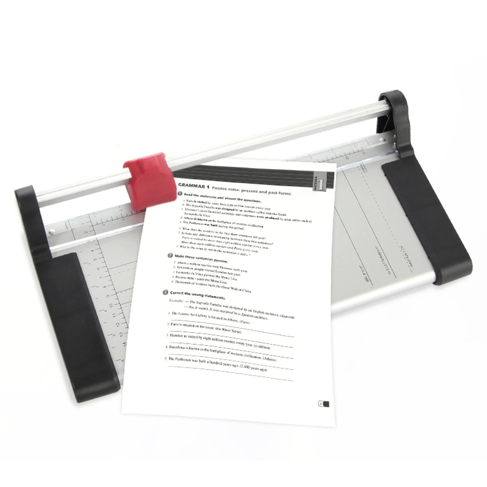 PrimaevalColossus Portable Rotary Photo Trimmer - Manual Guillotine Paper Cutter for A4, Photo Paper, Film & Art Paper | Self-Sharpening Blades, Automatic Clamp | Perfect for Scrapbooking, Office Use & Craft Projects