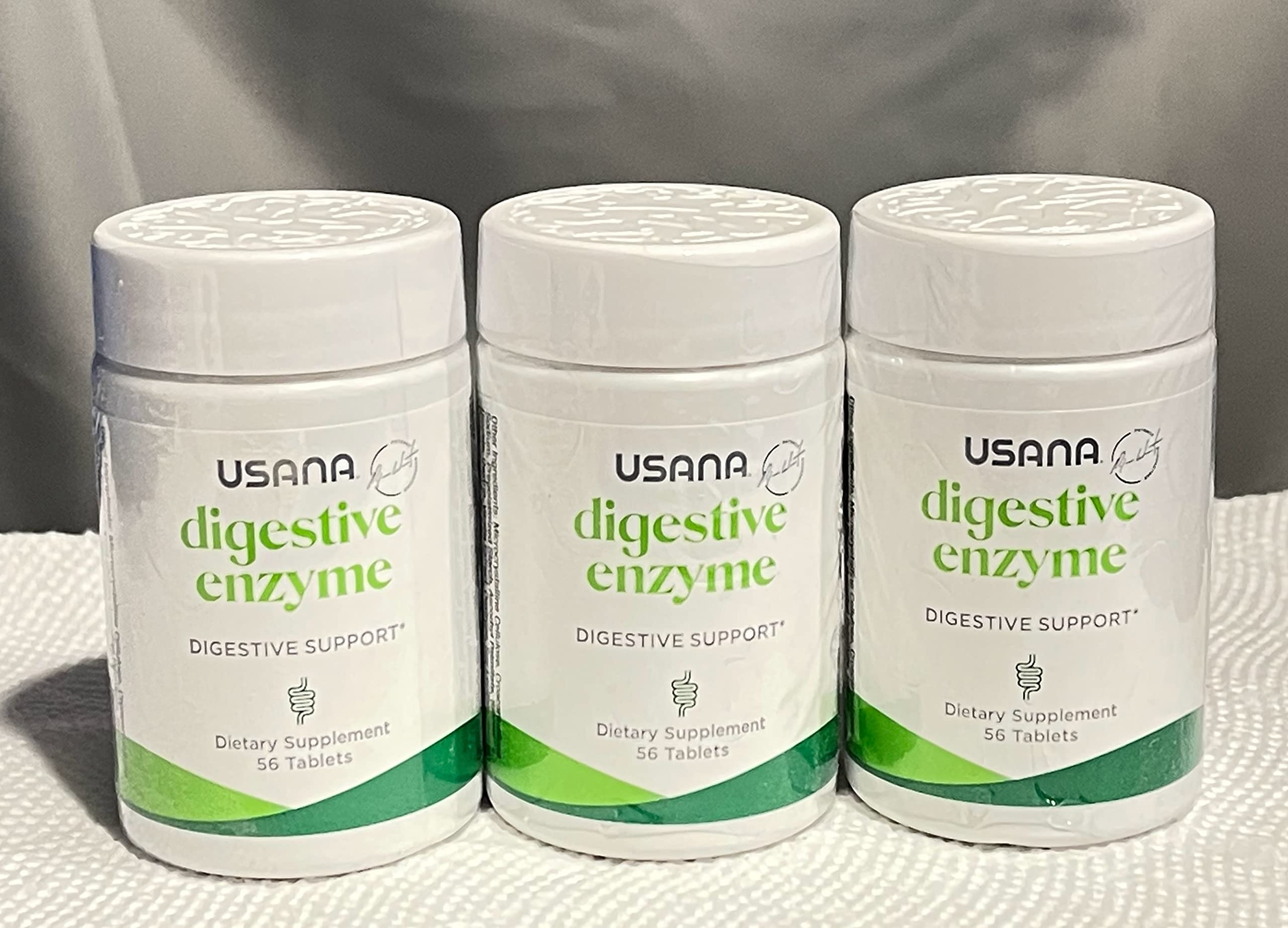 Usana Digestive Enzyme Supplement - 3 Bottles (90-Day Supply) for Improved Digestion & Gut Health | Supports Bloating Relief & Nutrient Absorption | Ideal for Travel, Meals & Digestive Comfort