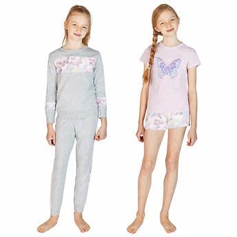 Youth 4-Piece Lounge Set - Butterfly Pink Gray | Small Size (7/8 Years) | Perfect for Kids' Bedroom or Playroom