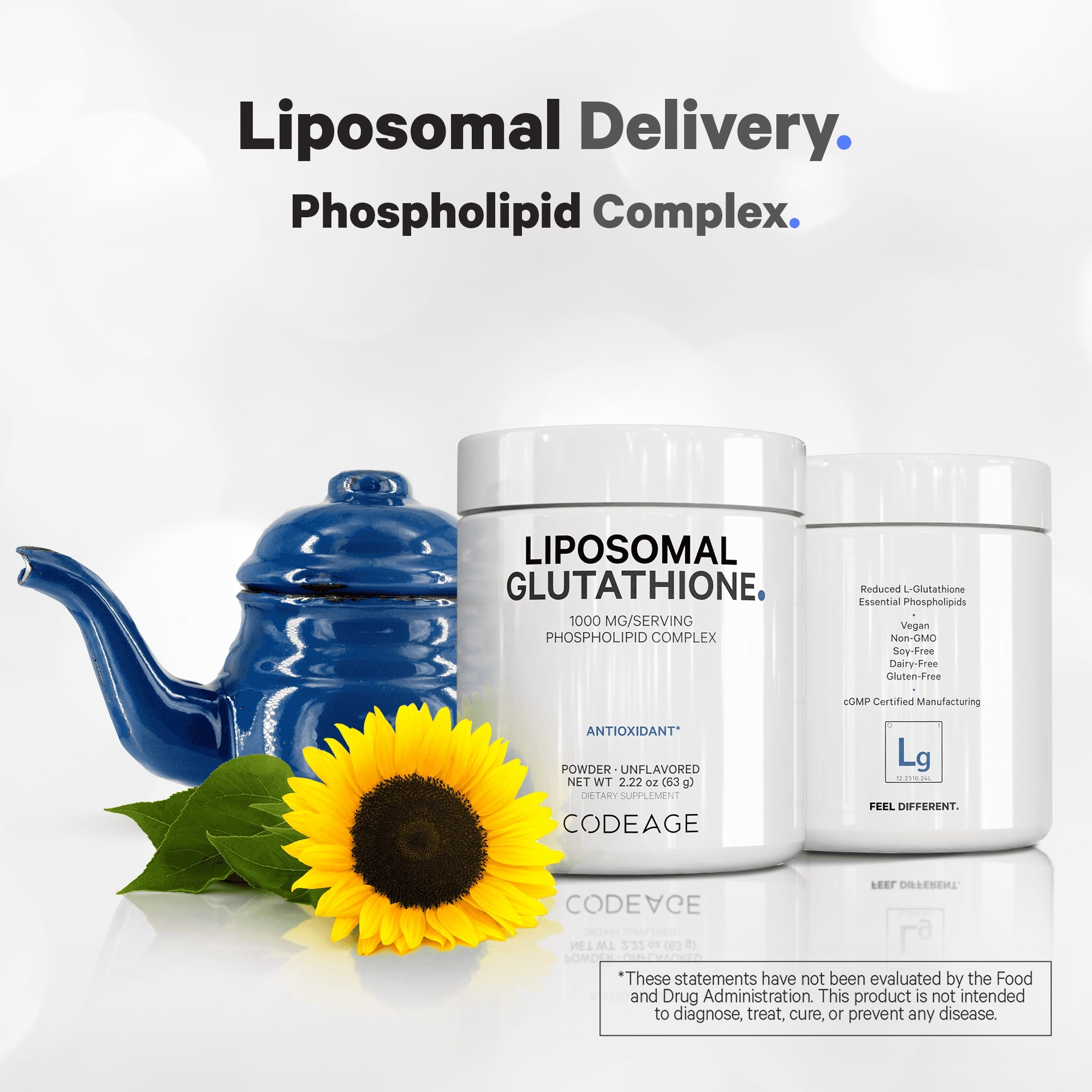Codeage Liposomal Glutathione Powder 1000mg - Premium Antioxidant Supplement for Immune Support & Detox - Boost Energy & Cellular Health (Great for Daily Wellness & Recovery)