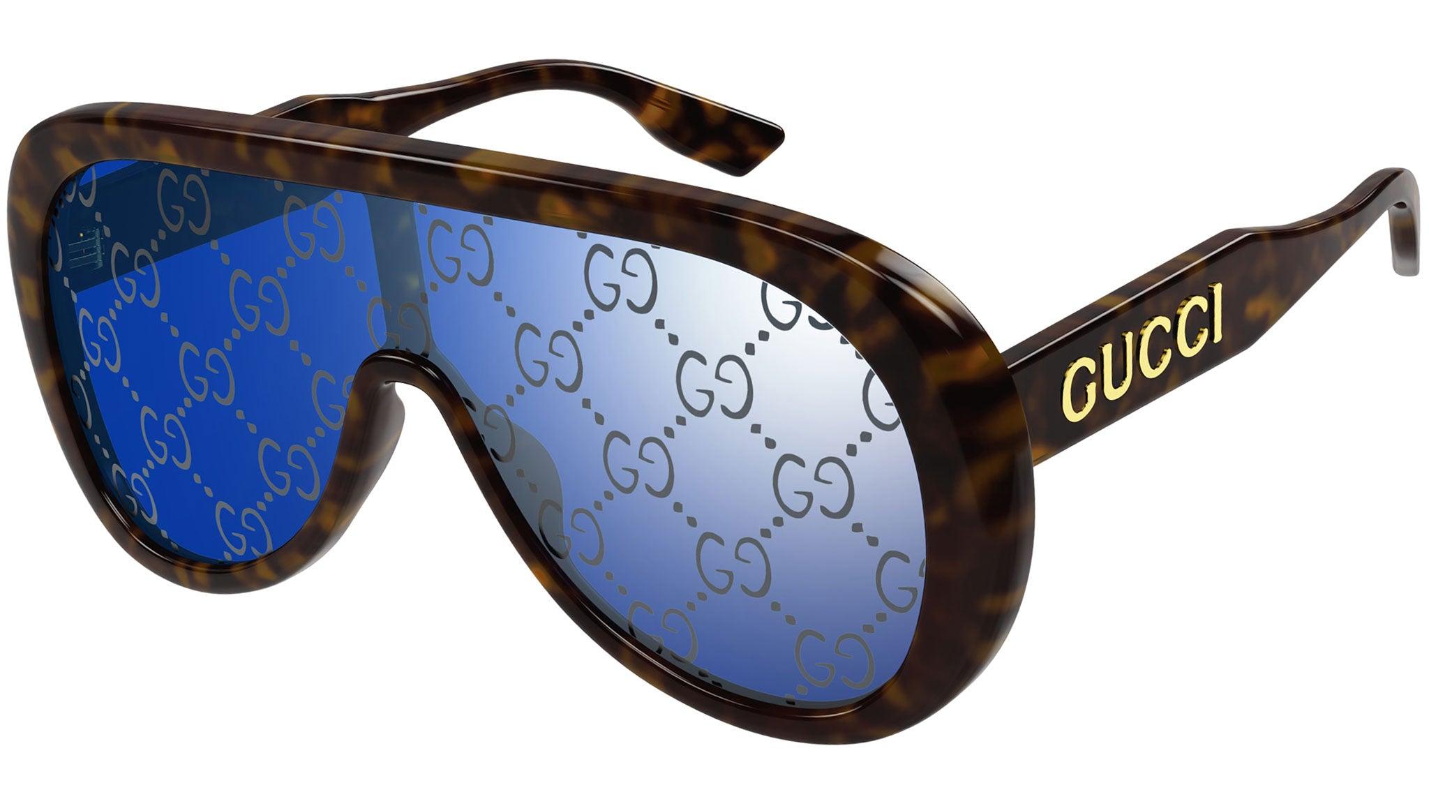 Gucci GG1370S Mirrored Brown Aviator Sunglasses for Men & Women - UV Protection, Fashion Luxury Shades for Outdoor, Driving & Travel