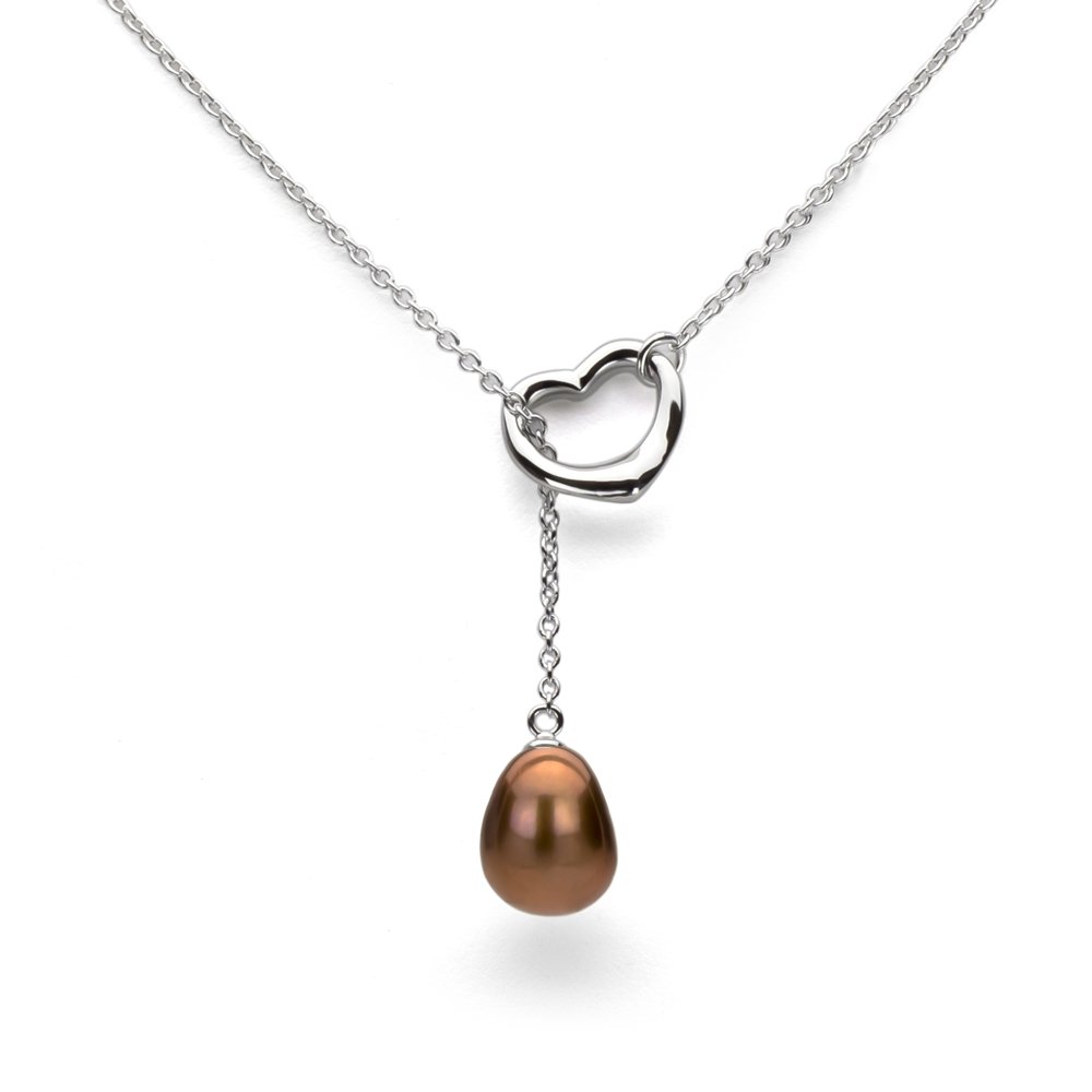 Heart Pearl Pendant Necklace 9x11mm - Gift for Her, Wedding & Party