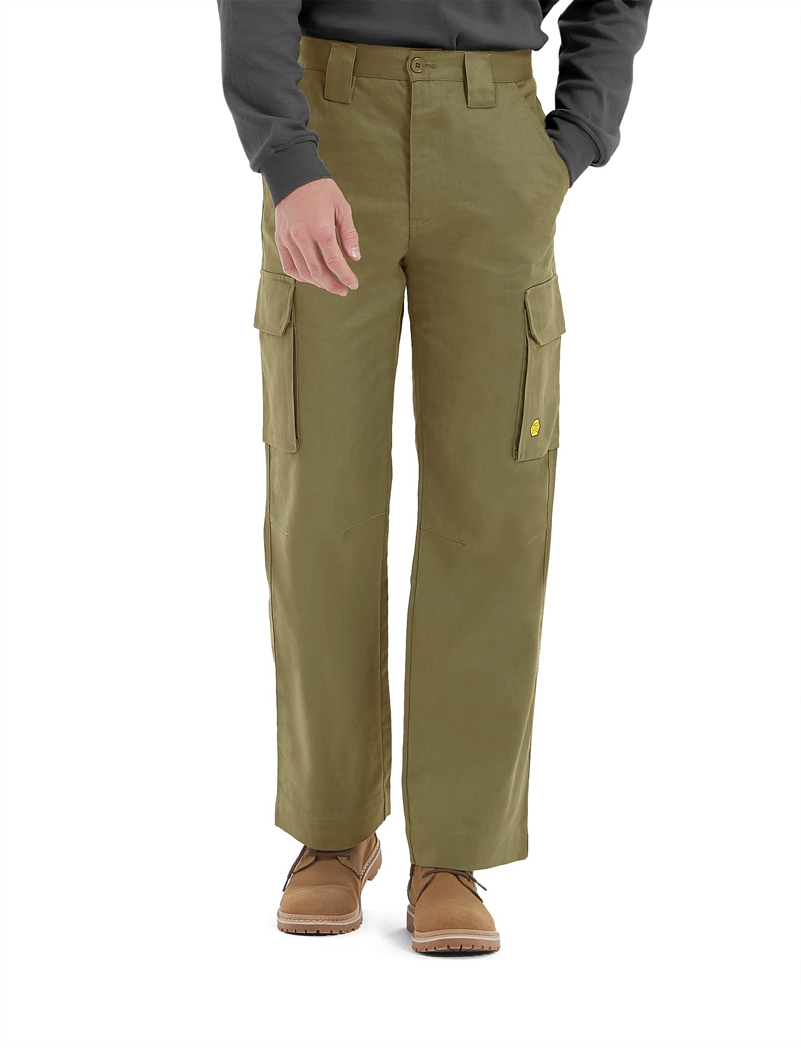 PTAHDUS Men's FR Cargo Pants 7.5oz - Flame Resistant Lightweight Work Pants with Multiple Pockets for Welding & Construction | Mid Rise Comfort for Industrial Safety Workwear