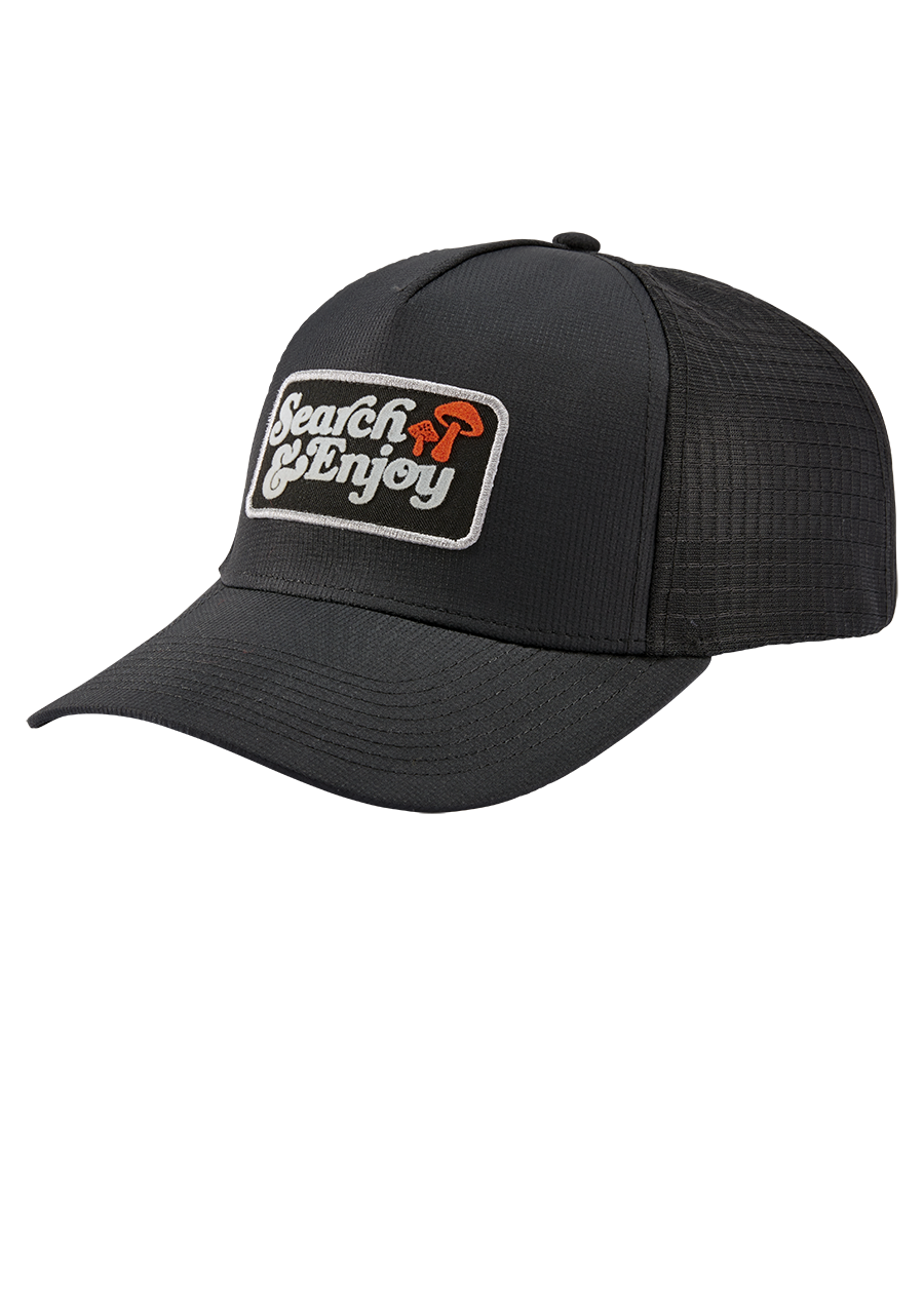 Searchin Trucker Hat - Black & Black - Stylish & Comfortable for Outdoor, Travel & Casual Wear