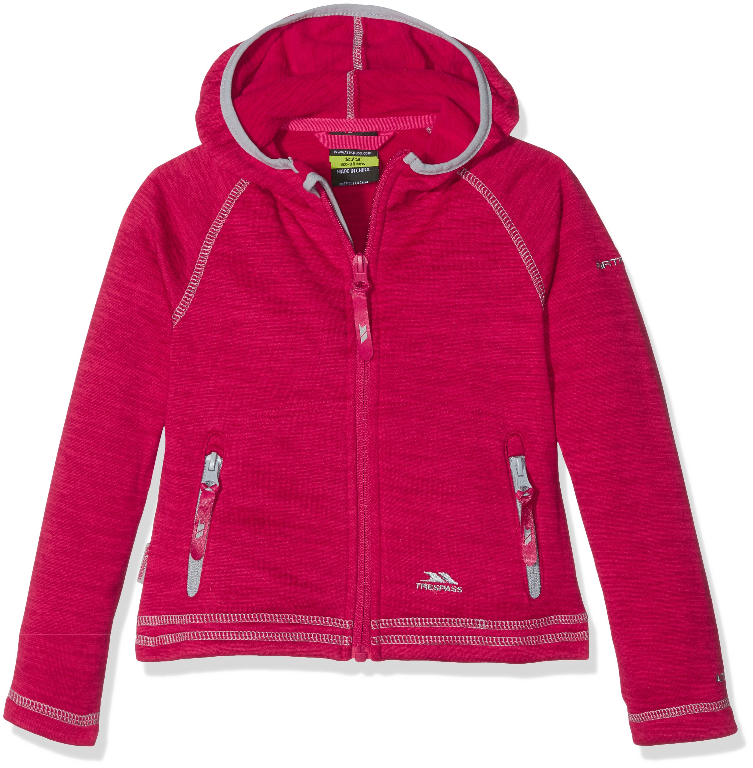 Trespass Girls' Goodness Full Zip Fleece Hoodie - Warm & Cozy Kids' Outerwear for School, Play & Outdoor Adventures