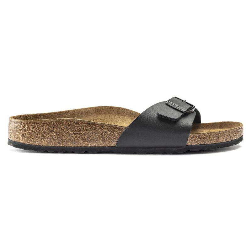 Women's Madrid Birko Flor Black Sandals - Comfortable & Stylish Slip-On Shoes for Casual Wear, Walking, and Travel