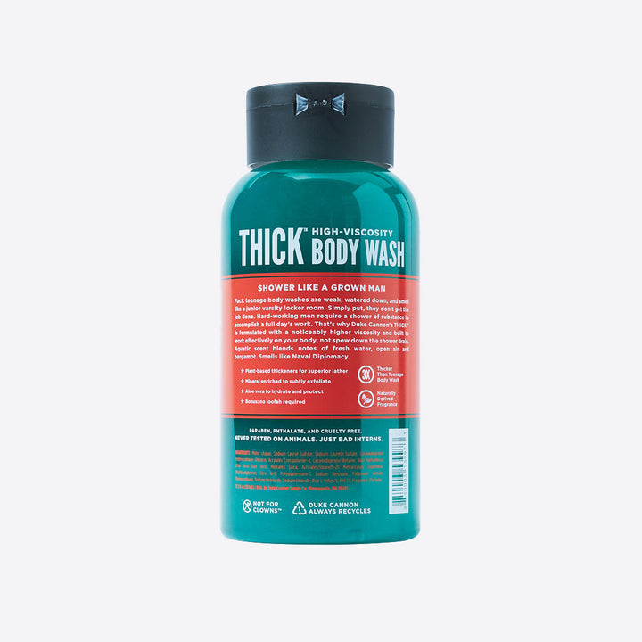 Duke Cannon Supply Co. Thick High Viscosity Body Wash for Men - Naval Diplomacy Scent | Long-Lasting Moisturizing Shower Gel | Perfect for Gym, Travel & Daily Use