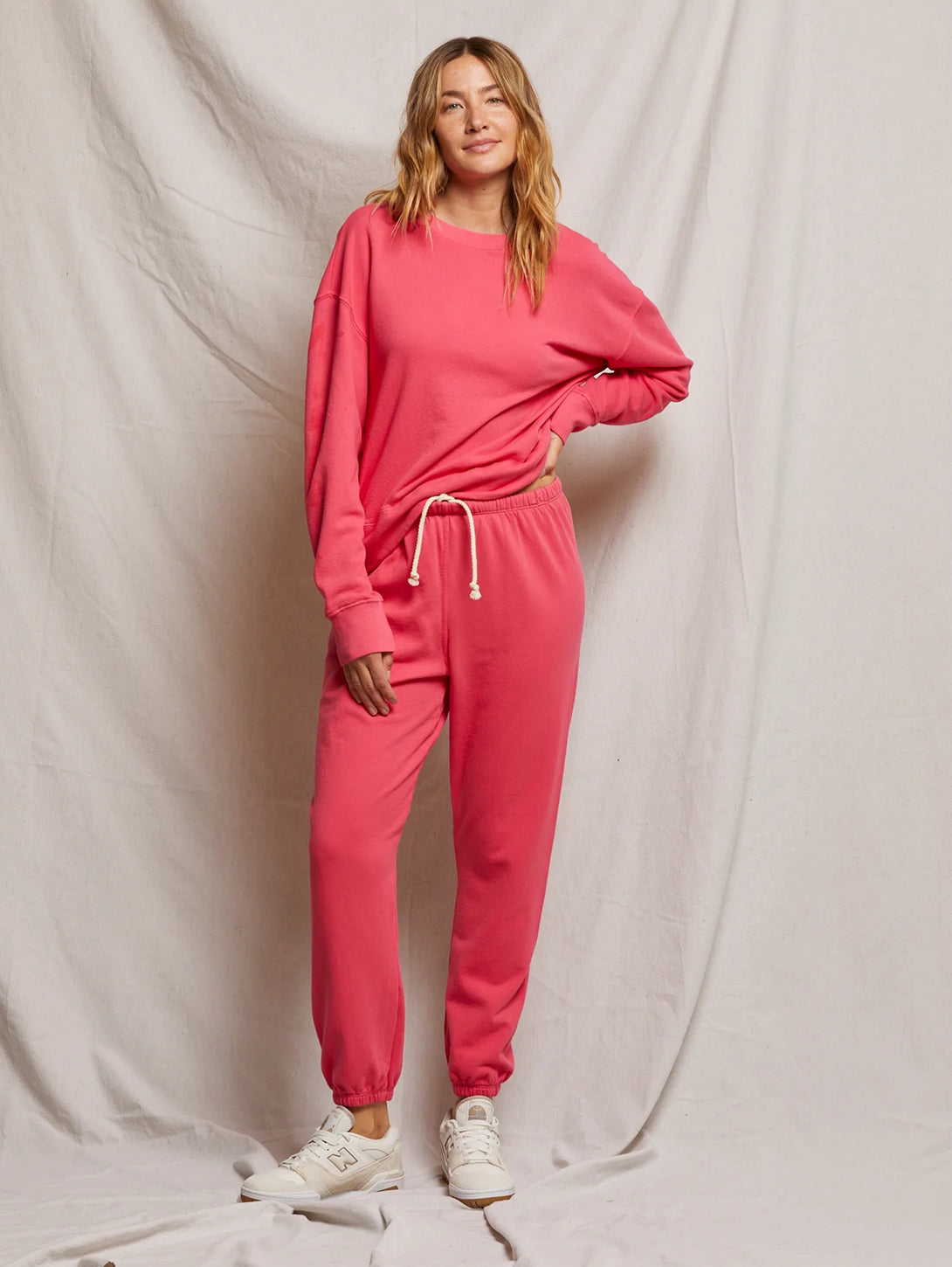 Johnny's Soft & Comfortable Sweatpants for Women - Pink Bloom Floral Print, High Waist Joggers with Pockets - Perfect for Yoga, Lounge, and Casual Wear
