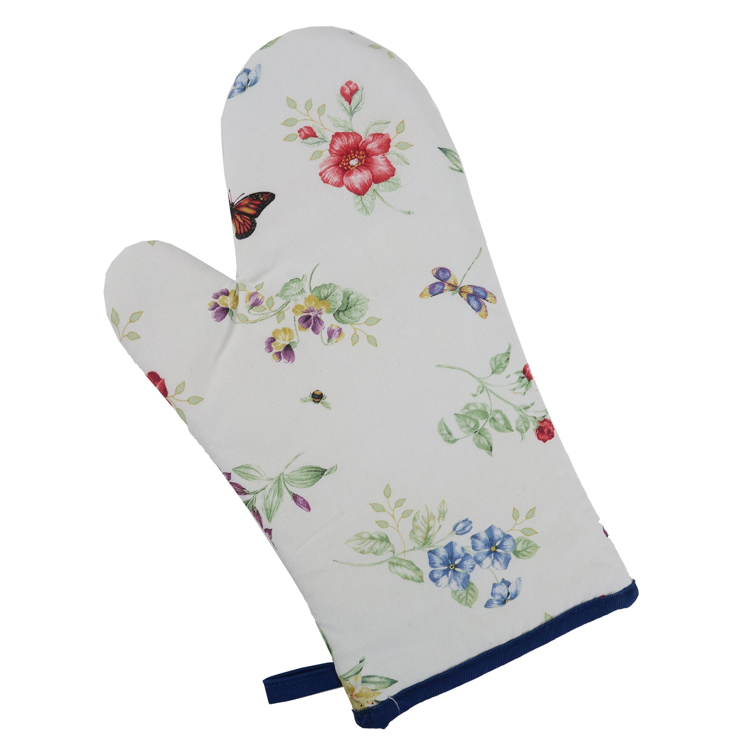 Butterfly Meadow Printed Oven Mitt - Heat Resistant Kitchen Gloves for Baking, Cooking & Grilling - Perfect for Home, Restaurant & Outdoor BBQ Use