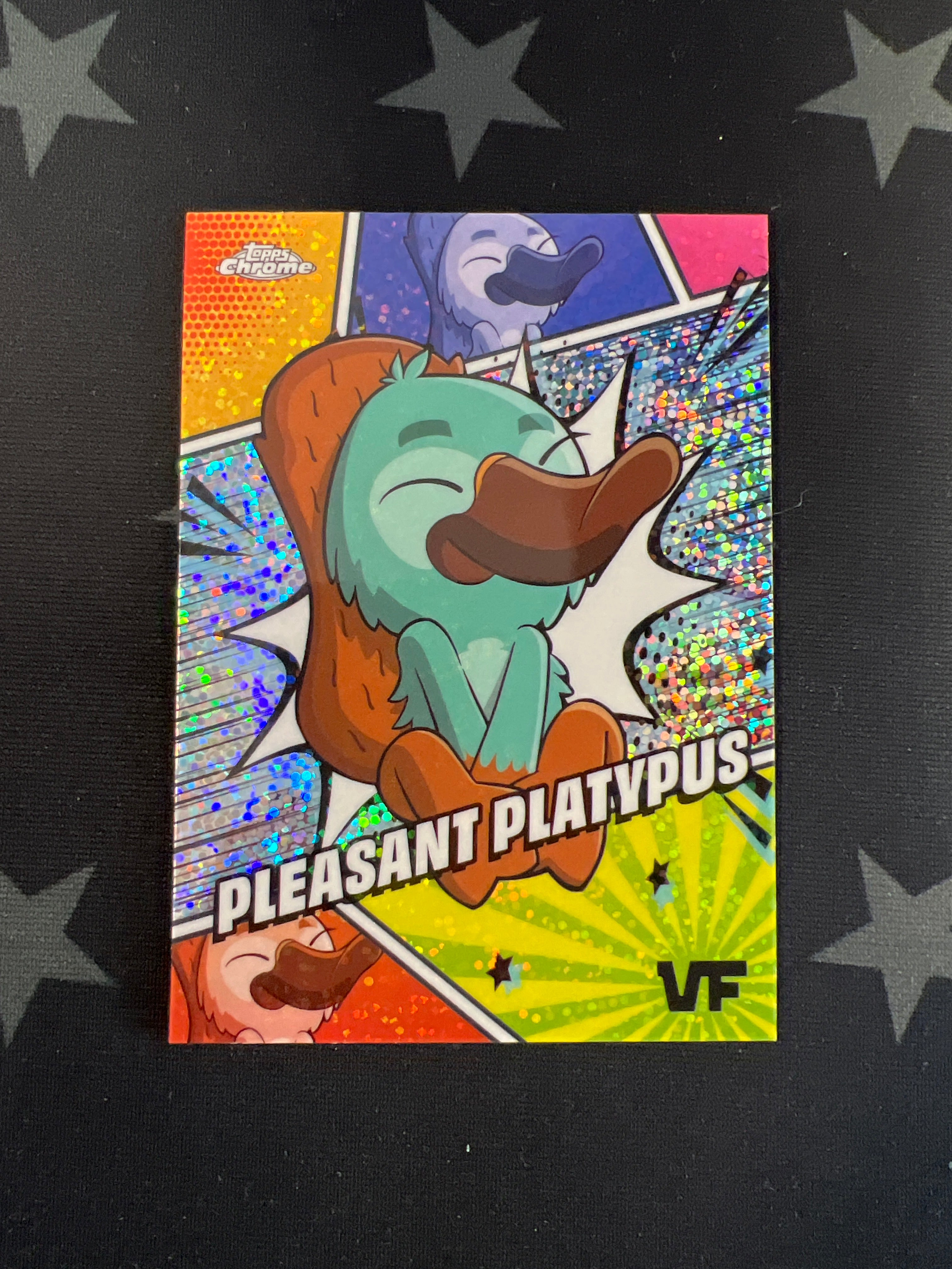 2025 Topps Chrome VeeFriends Pleasant Platypus #MMS 87 Manga Speckle Trading Card - Rare Collectible for Anime Fans & Card Game Enthusiasts - Perfect for Display, Trading, and Gaming Events