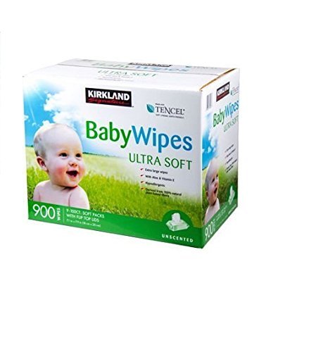 Kirkland Signature Premium Baby Wipes Refill - Unscented & Ultra Soft (2 Pack, 900 Count) | Gentle for Newborns & Sensitive Skin | Perfect for Diaper Changes, On-the-Go Cleaning & Baby Care