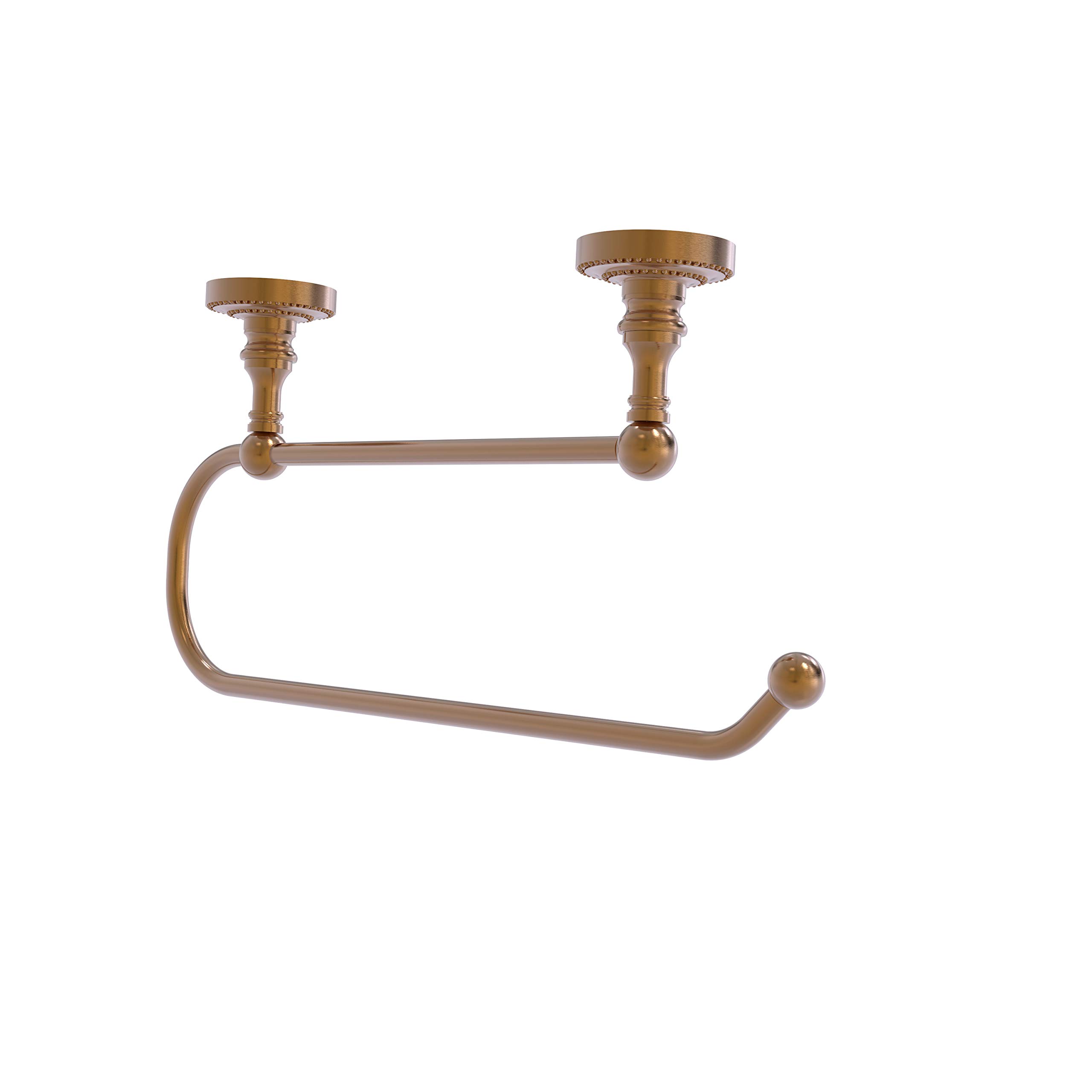 Allied Brass Dottingham Collection Brushed Bronze Under Cabinet Paper Towel Holder - Space Saving Kitchen Organizer for Countertops, Pantry & Small Spaces