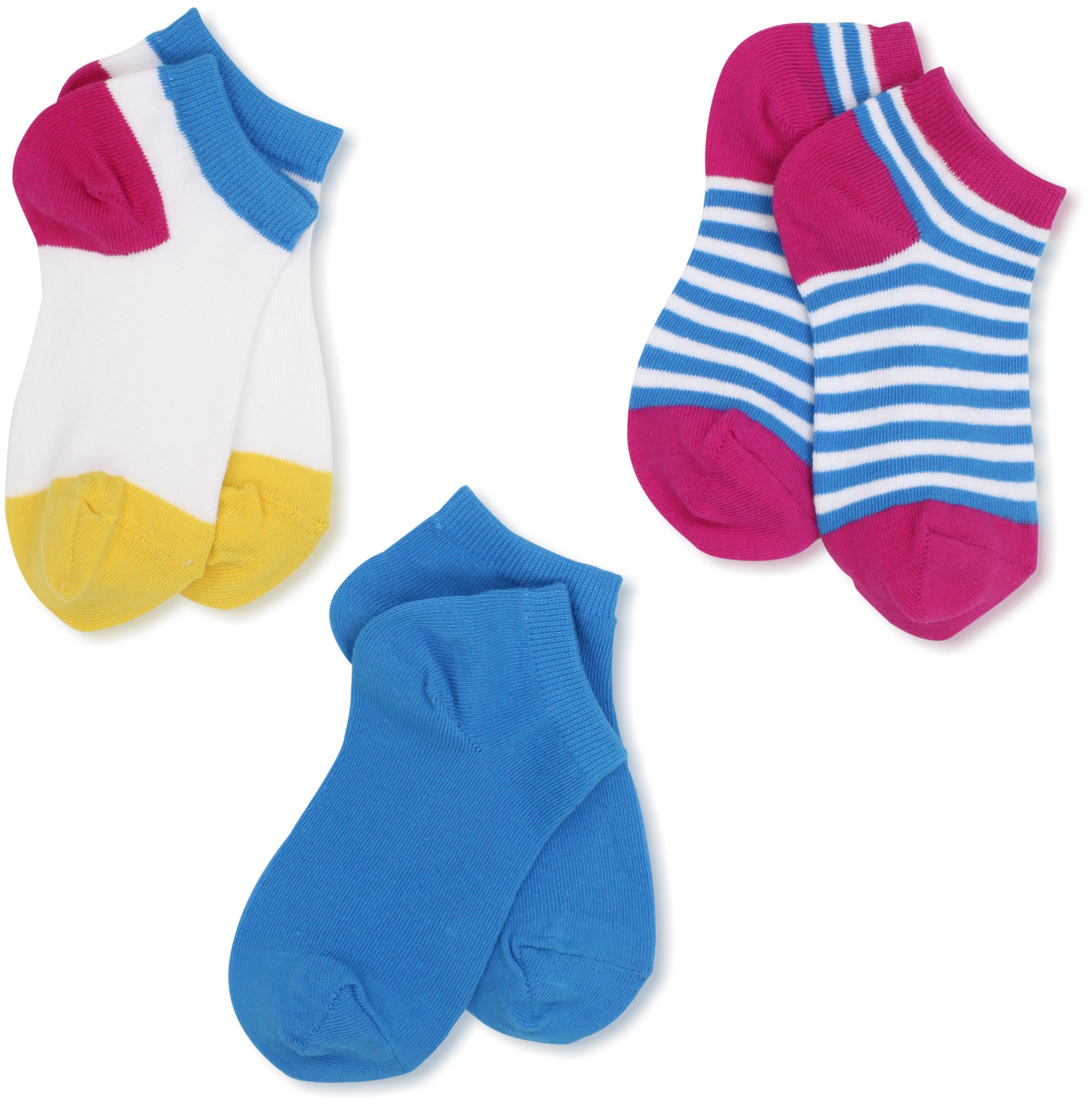 Jefferies Socks for Little Girls - Color Pop Low Cut Ankle Socks (3-Pack) - Perfect for School, Play & Everyday Comfort