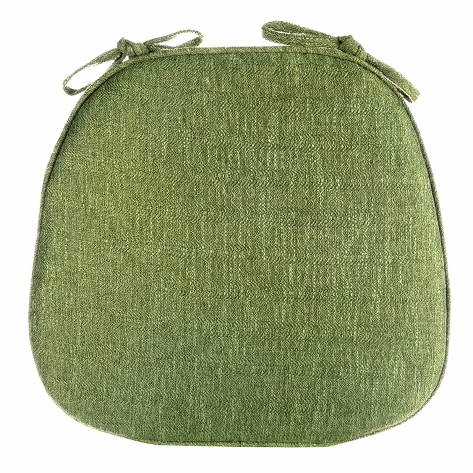 6-Pack Green 16x16 Inch Dining Room Chair Cushions - Detachable Kitchen Chair Seat Pads Set for Dining Table, Breakfast Nook, and Outdoor Patio Furniture