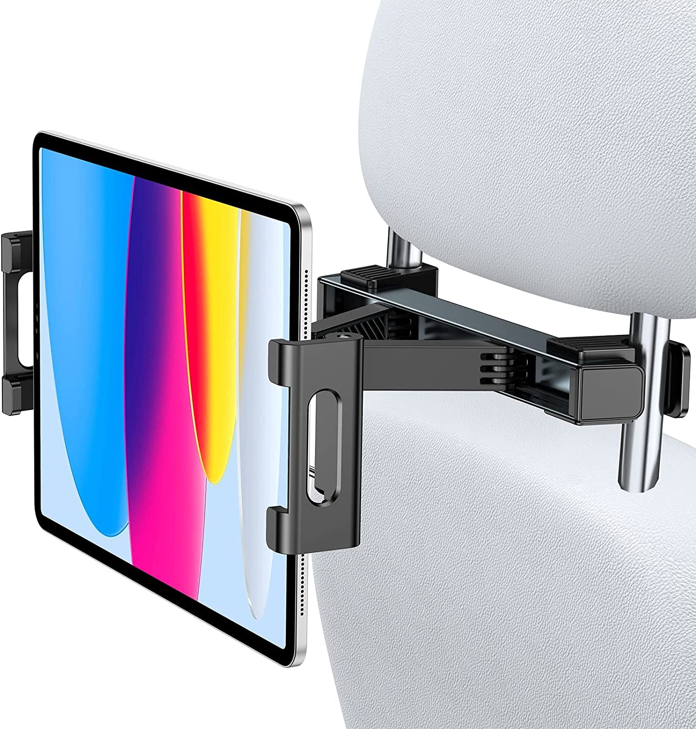 Coolpow Car Headrest Tablet Holder - Universal iPad Mount for Backseat Kids & Adults (Fits iPad Pro/Air/Mini, Galaxy 6.1-12.9