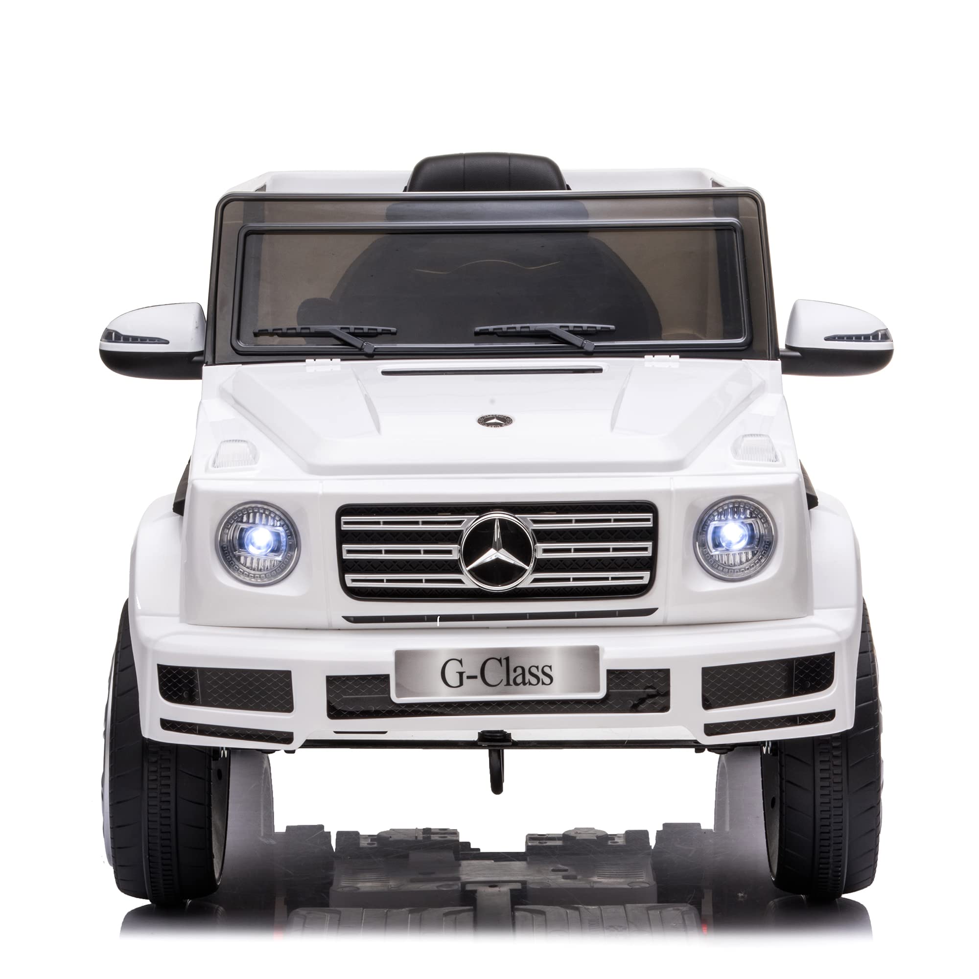 TOBBI 12V Kids Ride On Car - Licensed Mercedes Benz G500 Electric Vehicle with Parent Remote Control, Music, Horn & LED Lights - Perfect Gift for Boys & Girls - White - Ideal for Indoor Play & Outdoor Adventures