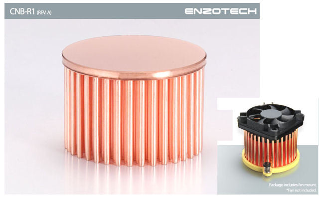 Enzotech One Piece Forged Copper Northbridge Heatsink CNB R1 (Rev A) - High Performance Cooling Solution for PC Motherboards & Gaming Rigs