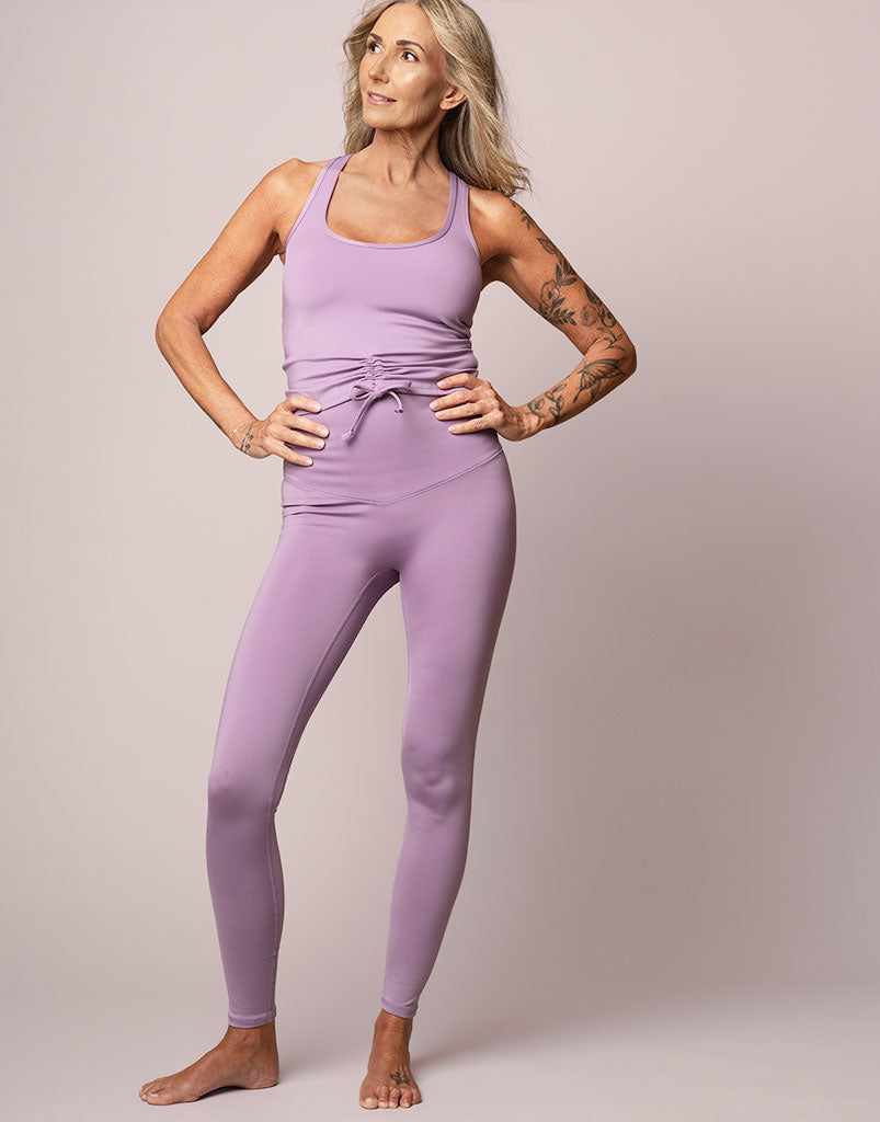 Freestyle Flat Front Legging in Lavender - High Waist Yoga Pants for Women, Workout & Lounge Wear