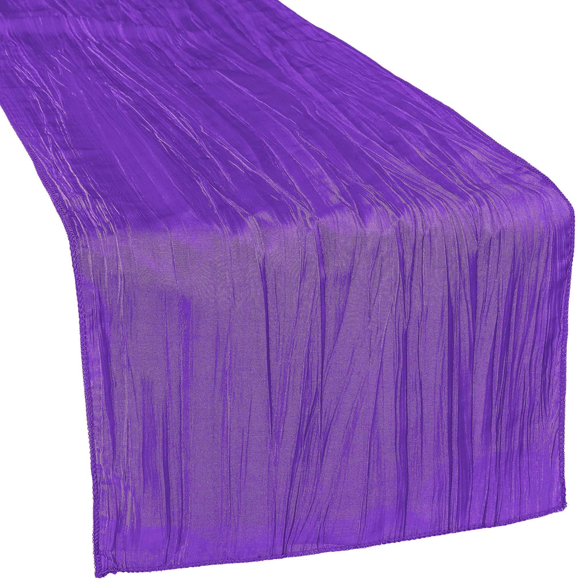 Elegant Purple Accordion Crinkle Taffeta Table Runner for Wedding, Party & Holiday Decor - Wrinkle-Resistant Dining Table Decorations