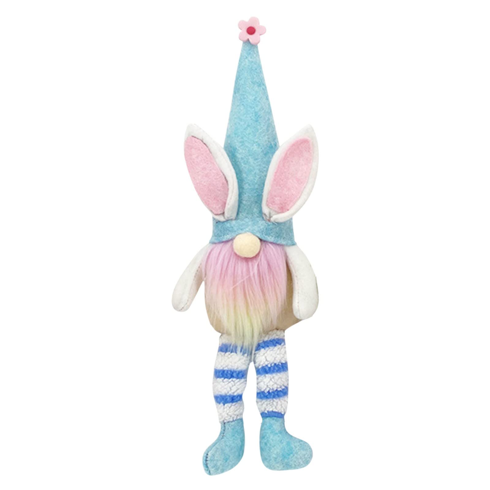 Easter Gnomes Plush Bunny Decorations - Handmade Swedish Long Legs Mr and Mrs Gnome with Egg and Carrot - Cute Easter Home Table Decor - Perfect Easter Gifts for Kids, Women & Men - Ideal for Easter Party Decorations, Spring Home Decor, and Holiday Gift Giving