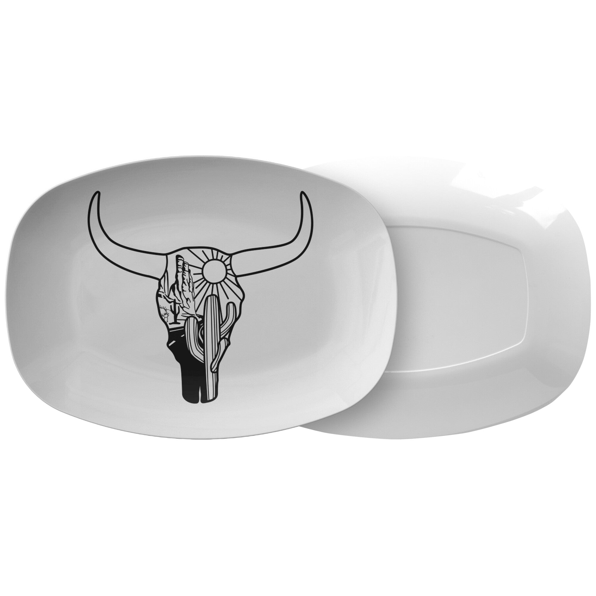 Western Style Plastic Serving Platter - Elegant Kitchen Accessories & Home Decor Gift for Parties, Holidays, and Family Gatherings
