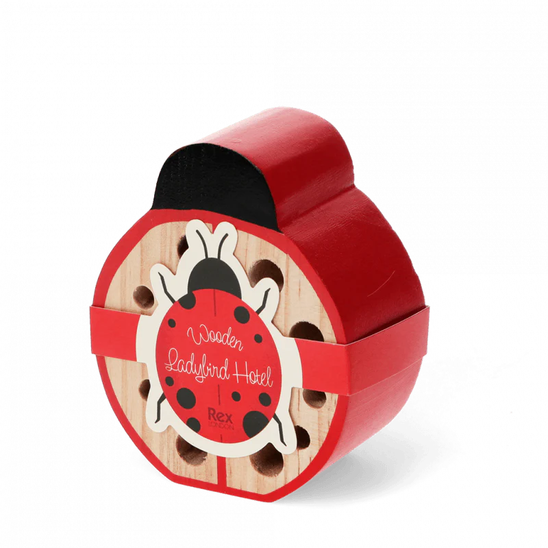 Ladybird Bug Hotel - Natural Wooden Insect House for Garden, Outdoor & Backyard - Attract Beneficial Ladybugs & Pollinators - Perfect for Eco-Friendly Gardening & Wildlife Habitat