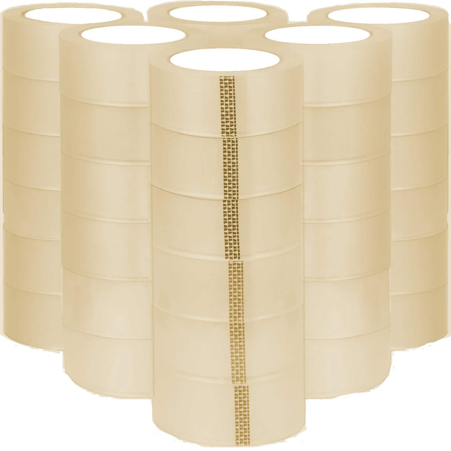 MMBM Heavy Duty Clear PVC Packing Tape - 3 Inch x 55 Yards (48 Rolls) - 2.1 Mil Strong Adhesive for Shipping Boxes, Moving & Storage - Perfect for Warehouse, E-commerce Packaging & Home Use