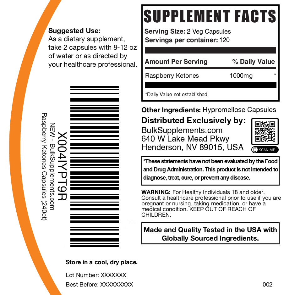 Premium Raspberry Ketones Capsules for Weight Loss & Metabolism Boost - Natural Fat Burner Supplement for Women & Men - Supports Energy & Appetite Control - Ideal for Fitness, Diet & Wellness Routines