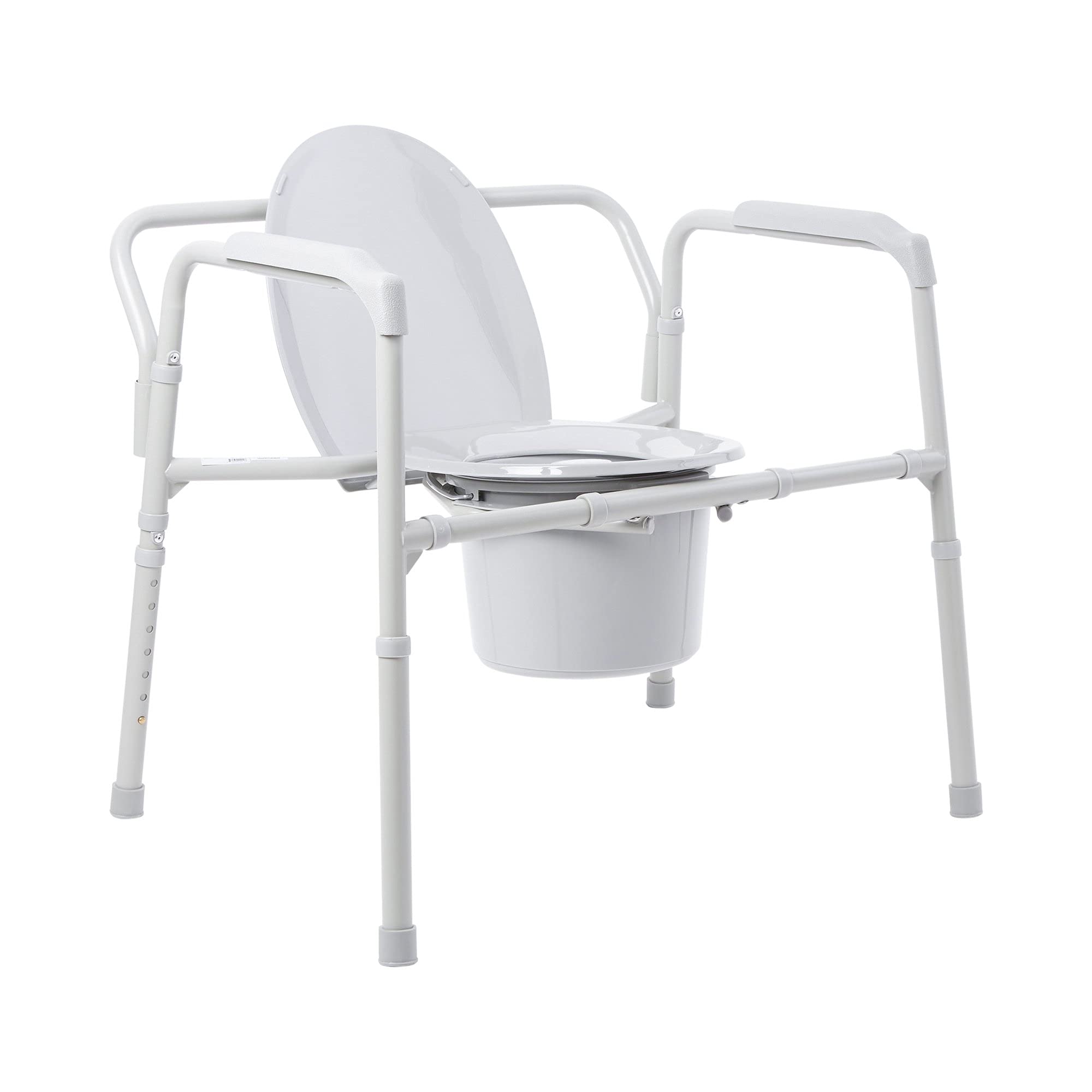 McKesson Heavy-Duty Folding Bariatric Commode Chair with 12 qt Bucket - 650 lbs Weight Capacity, 13.75