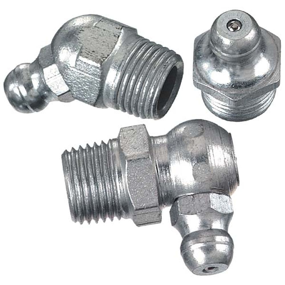 High-Quality Grease Fitting Assortment Kit - 50 Pieces Zinc Plated Lubrication Fittings for Automotive, Industrial & Farm Equipment Maintenance