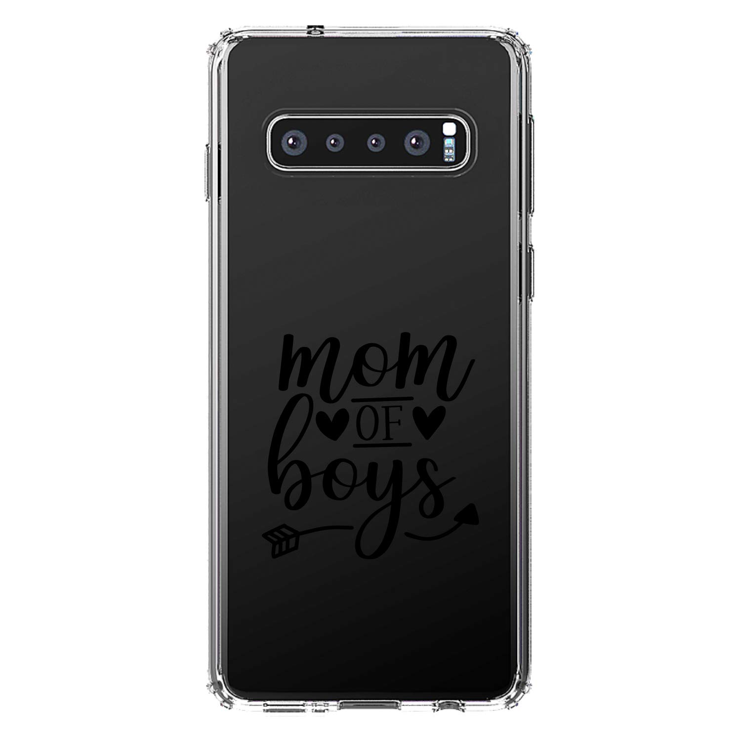 DistinctInk Clear Shockproof Hybrid Case for Samsung Galaxy S10 (6.1 Inch) - Durable TPU Bumper & Acrylic Back with Tempered Glass Screen Protector - Perfect for Active Moms & Kids Protection