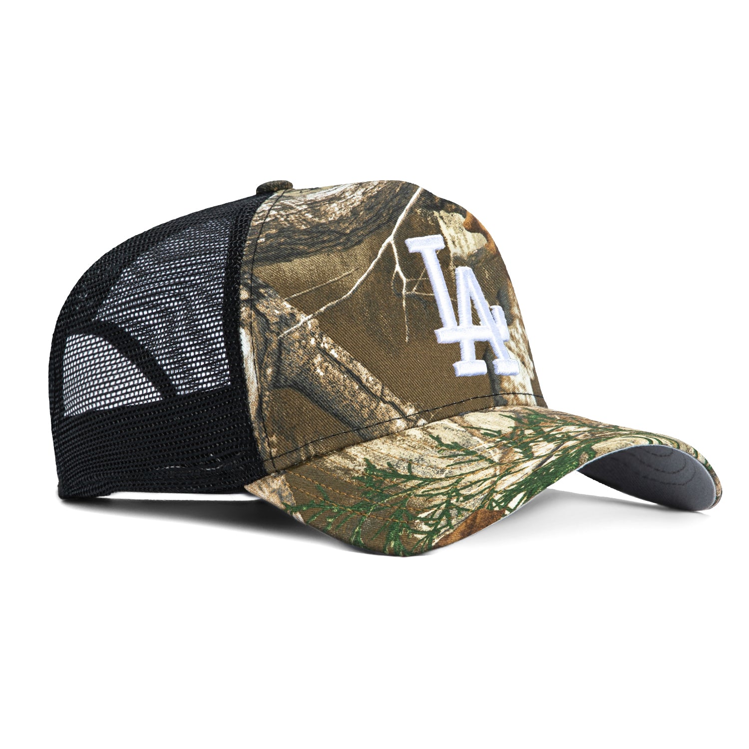 New Era 9Forty A-Frame Los Angeles Dodgers Snapback Trucker Hat - Realtree Camo & Black - Baseball Cap for Men & Women - Perfect for Games, Outdoor Activities & Streetwear Fashion