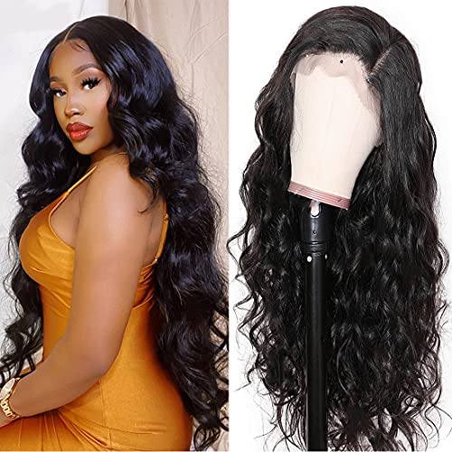 13x4 Lace Front Wig Human Hair - 16 Inch Pre Plucked Body Wave Lace Front Wigs with Remy Human Hair for Black Women | Natural Look for Daily Wear, Parties & Special Occasions